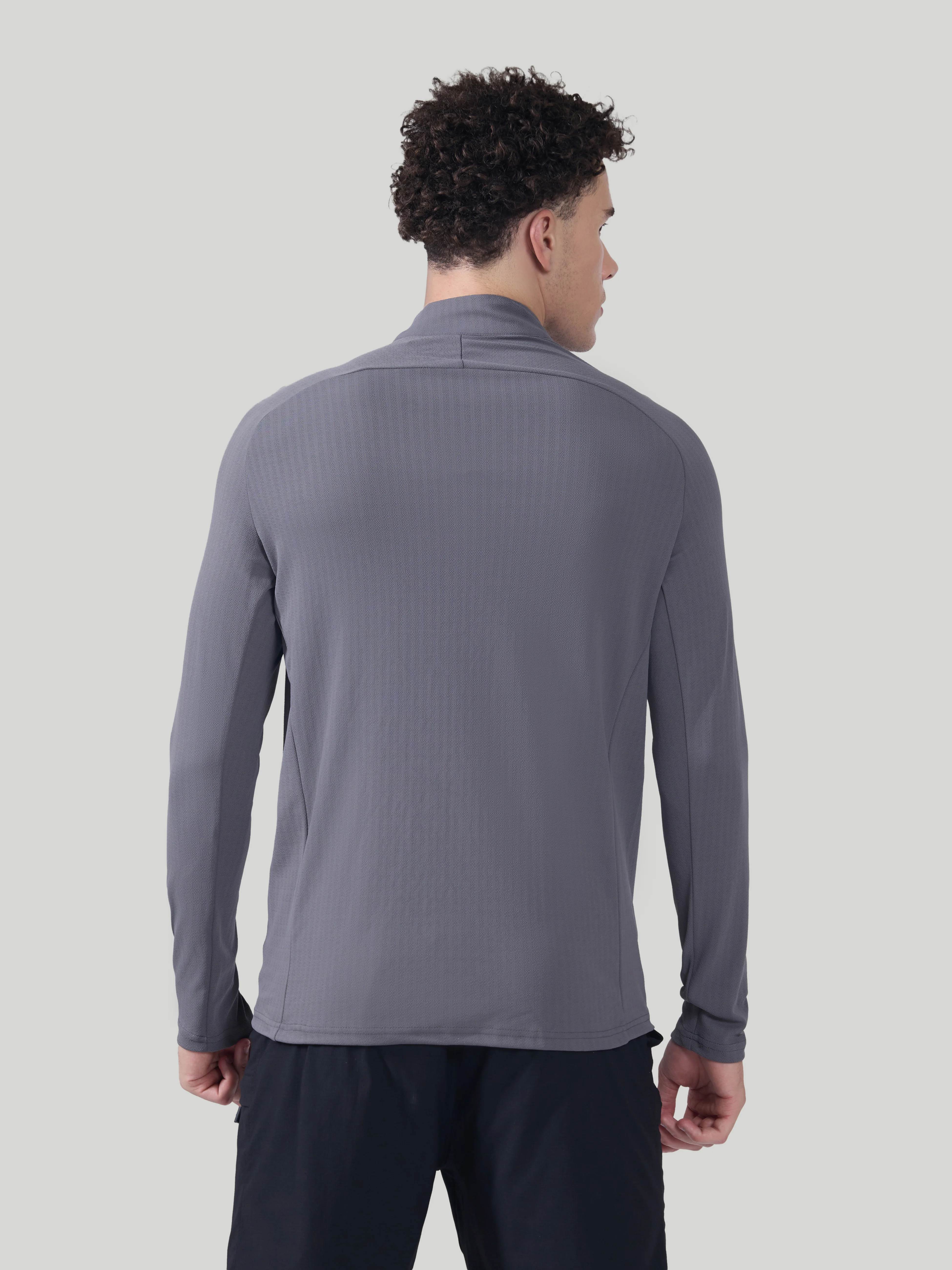 Men Solid Slim Fit Mock Neck Sports T-shirt with ELASTO PLUS - Image 3