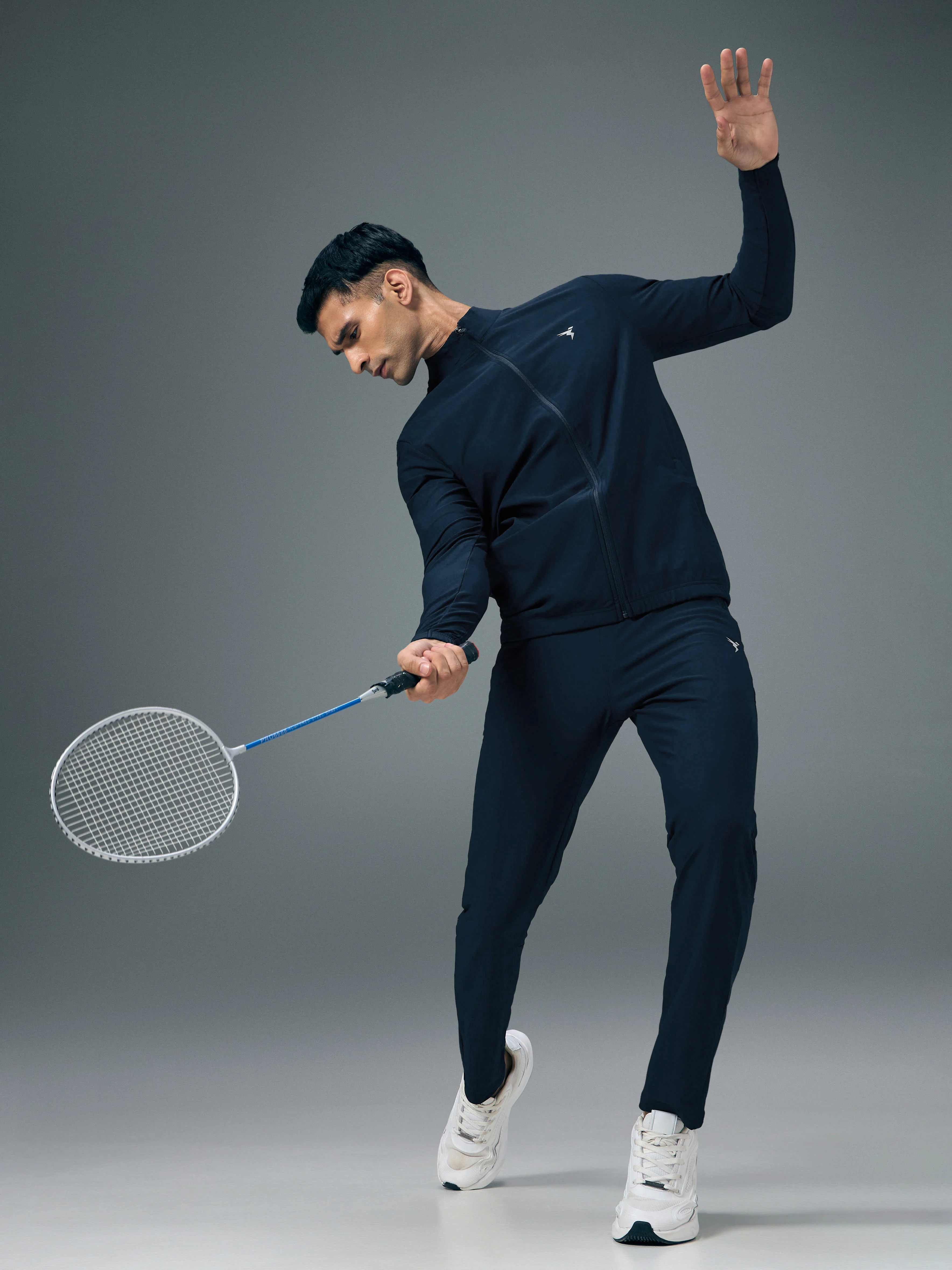 Men Solid Slim Fit Mock Tracksuits with DURACOOL+