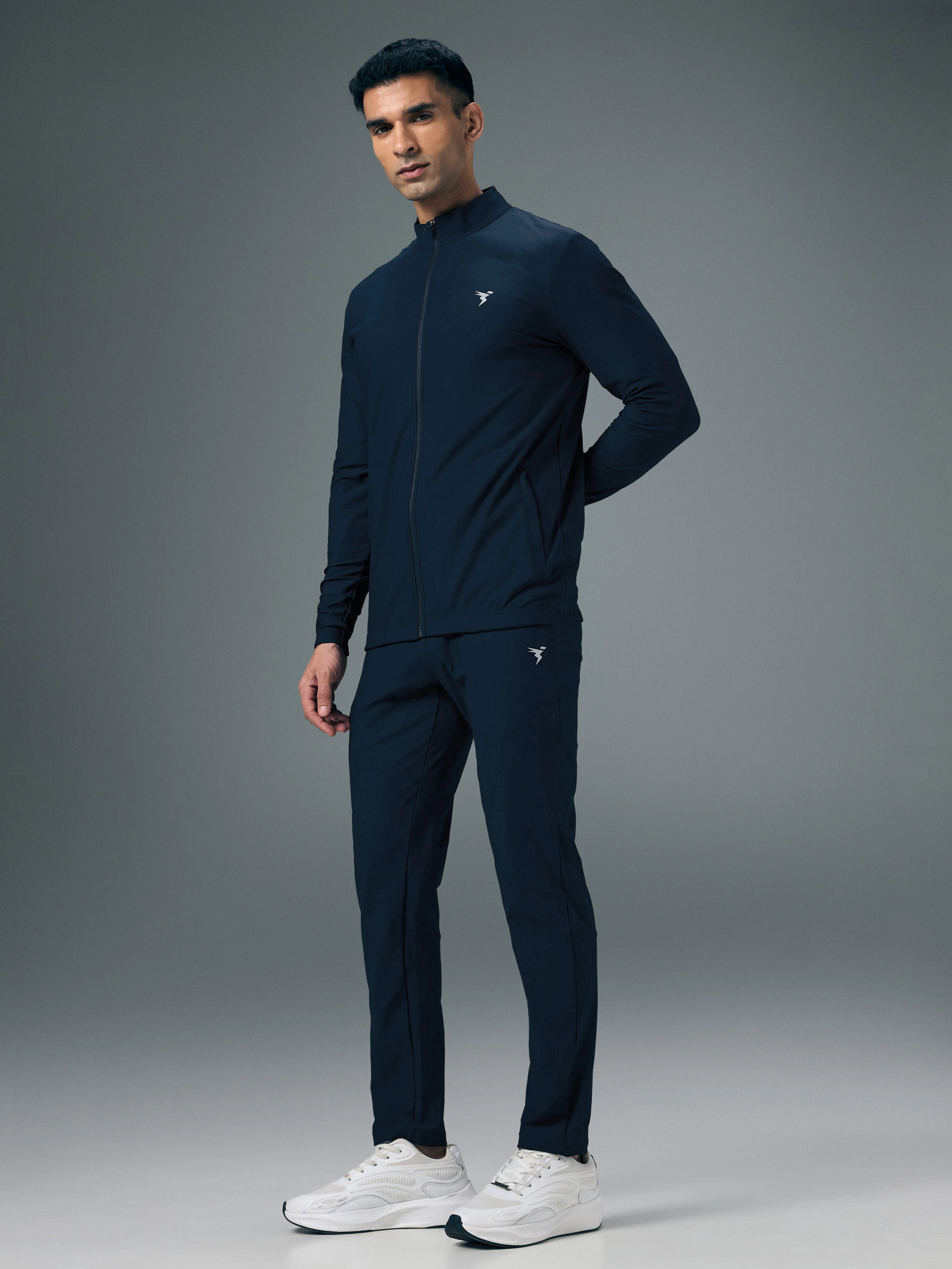 Men Solid Slim Fit Mock Tracksuits with DURACOOL+ - Image 4