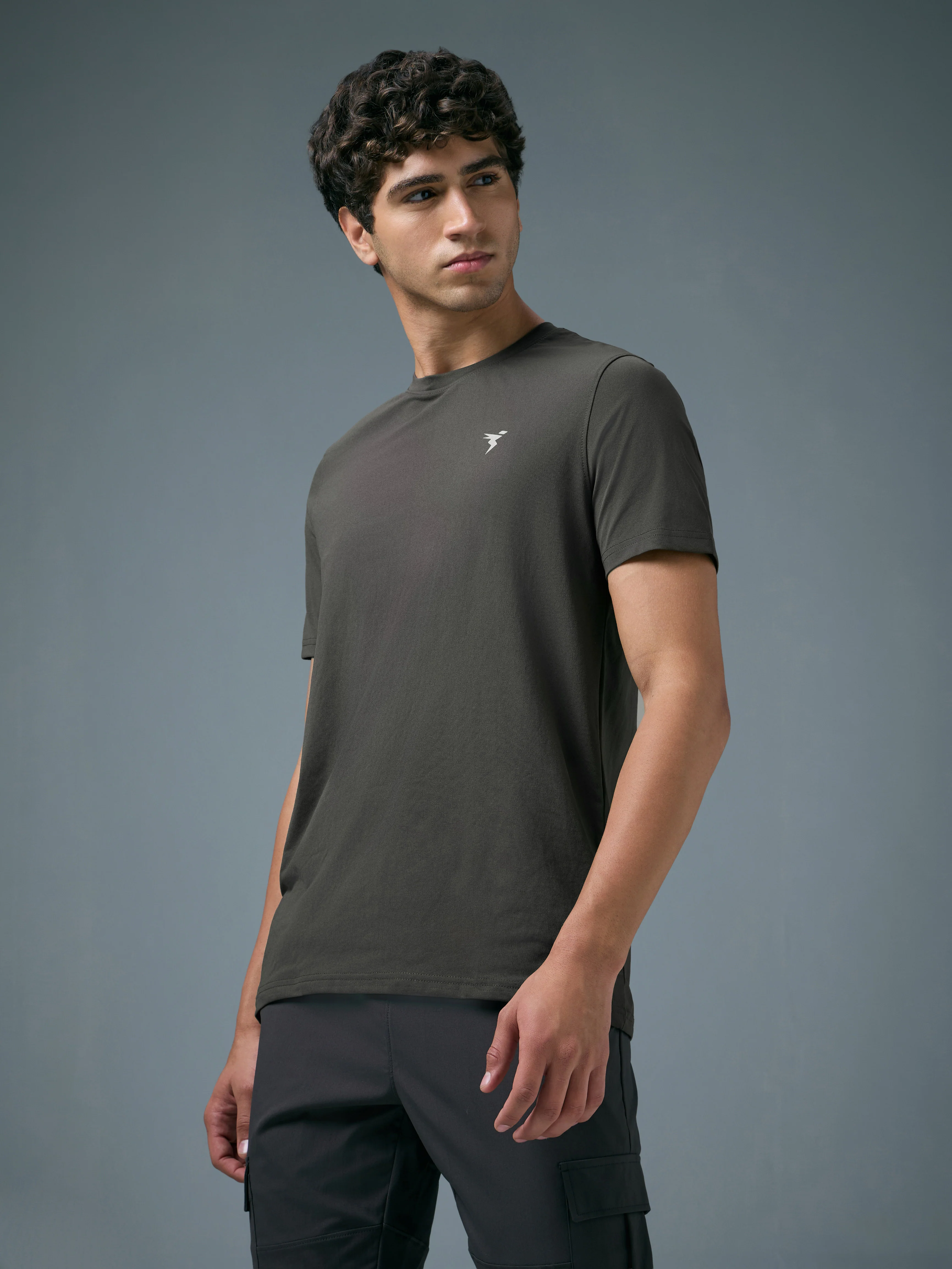 Men Solid Slim Fit pack of 2 Crew Neck T-shirt with COTFLEX - Image 6
