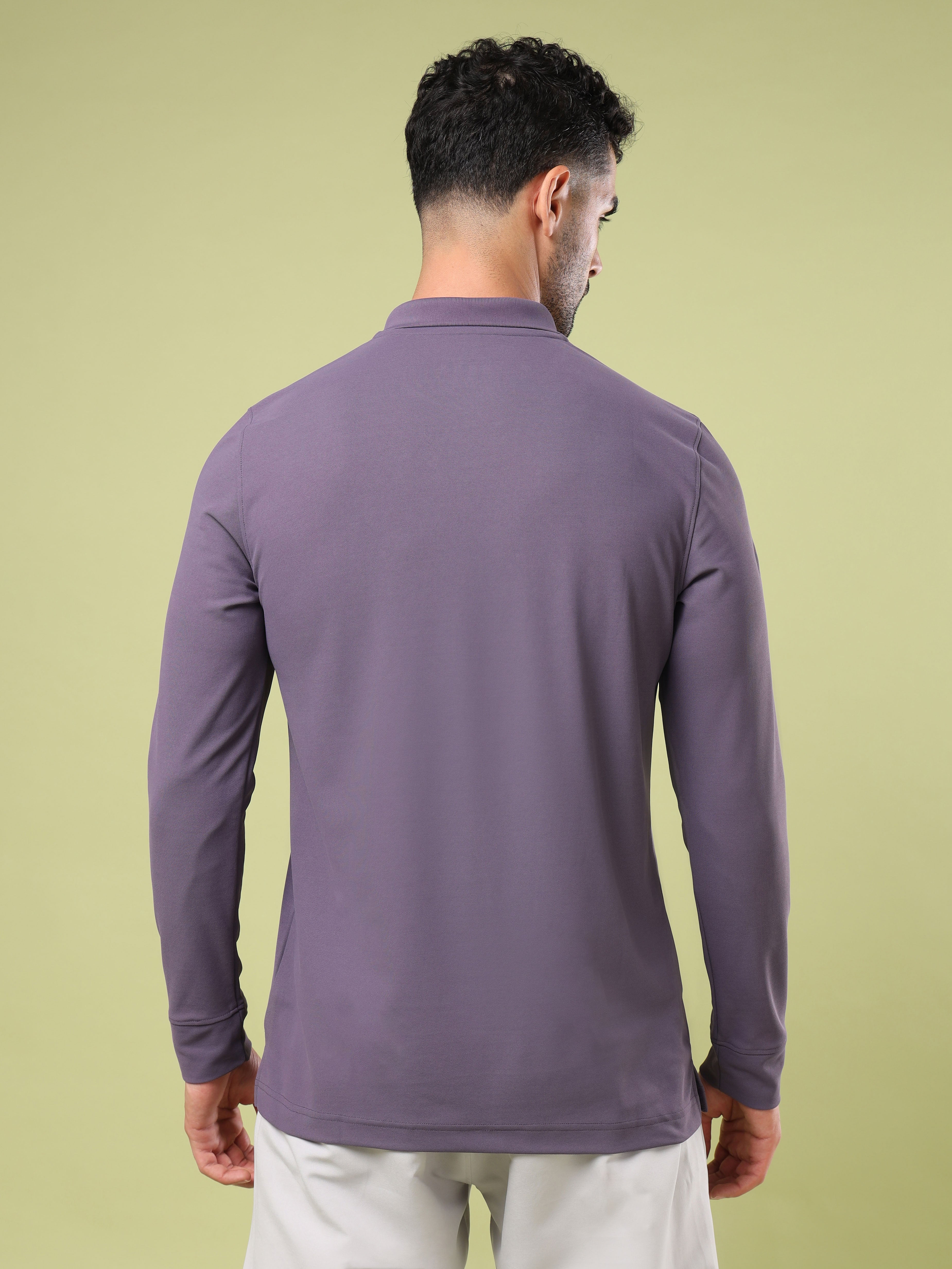 Men Solid Slim Fit Polo Sports T-shirt with MATPIQ - Image 3