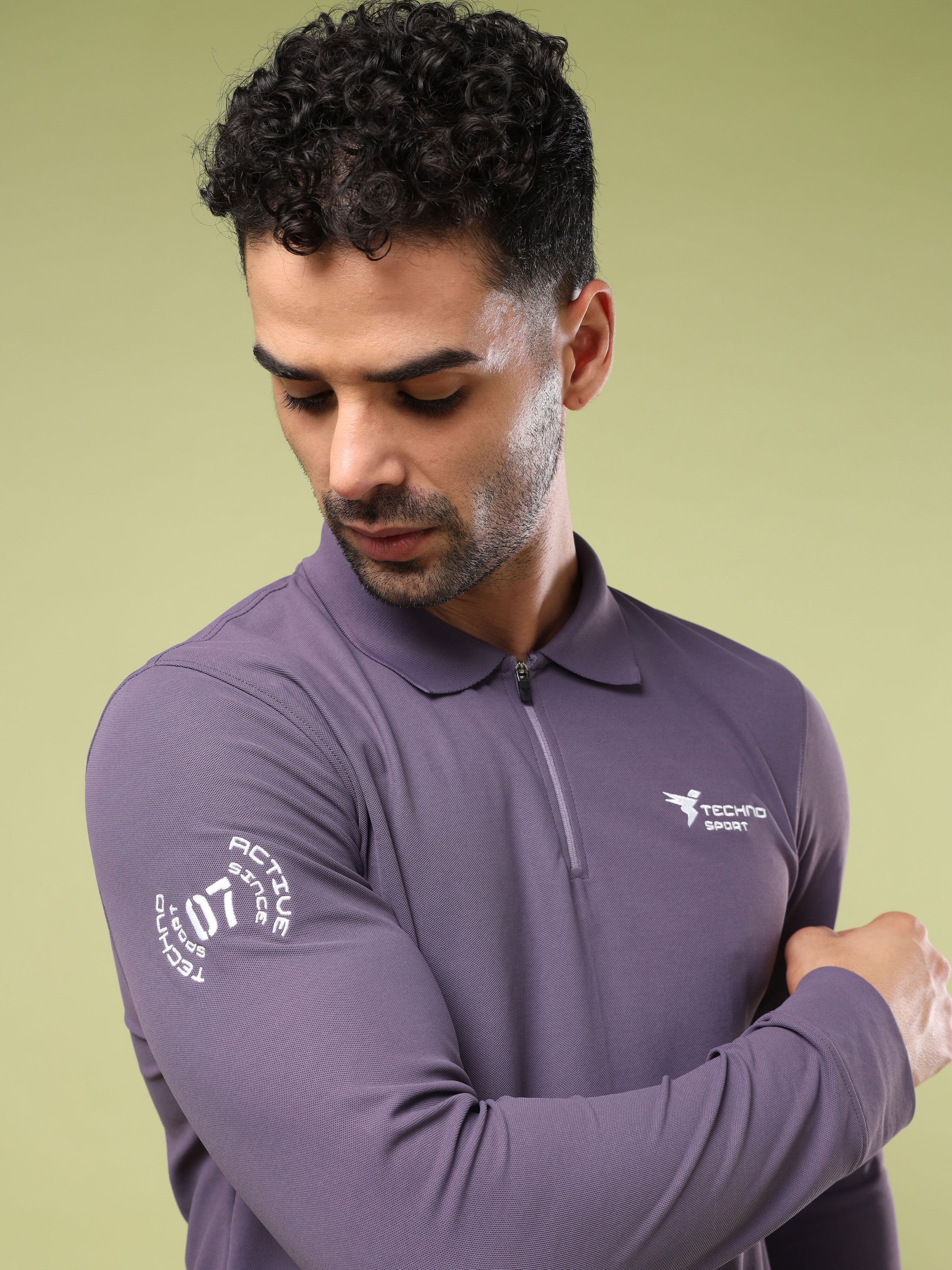 Men Solid Slim Fit Polo Sports T-shirt with MATPIQ - Image 7