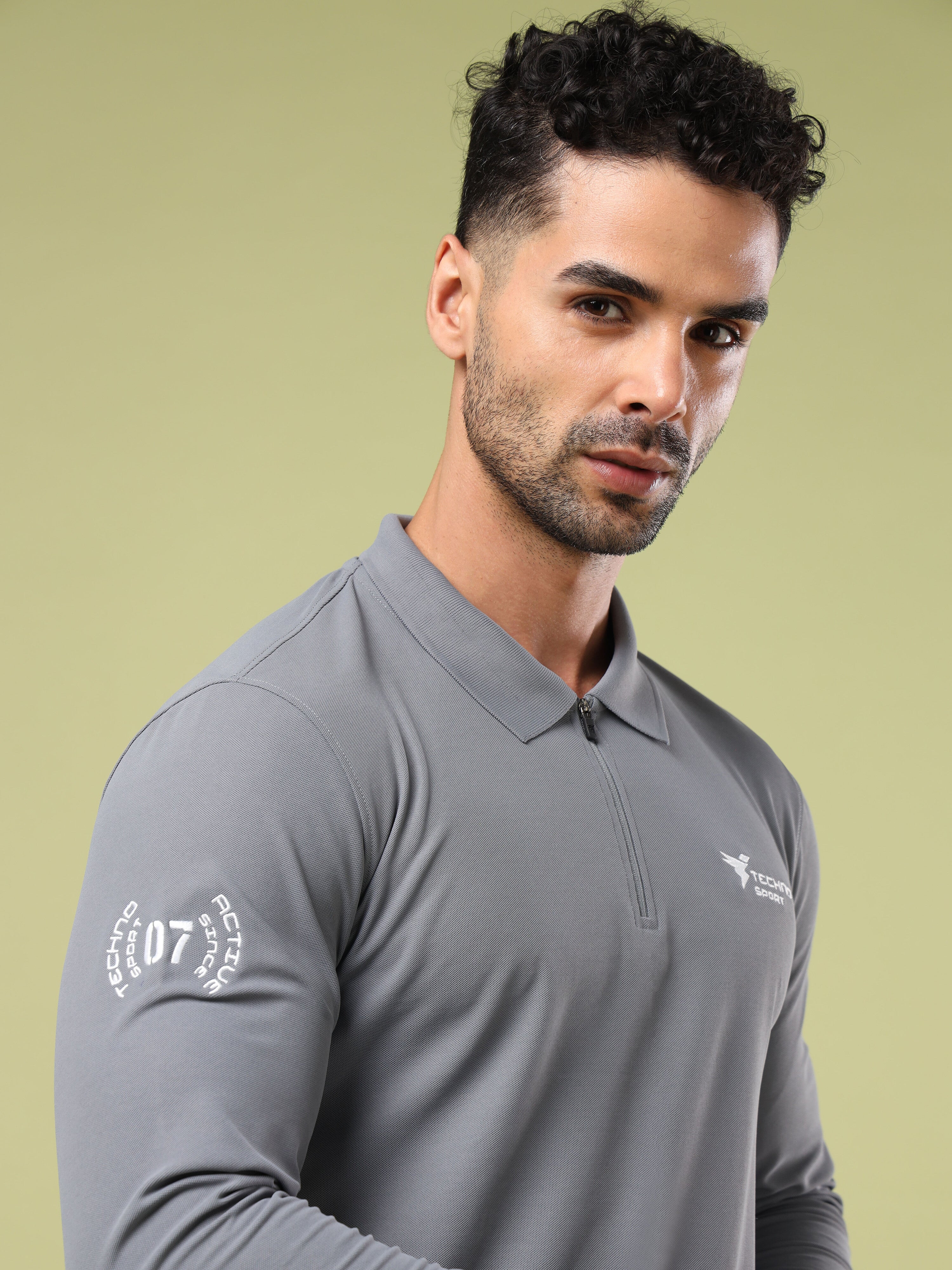 Men Solid Slim Fit Polo Sports T-shirt with MATPIQ - Image 6
