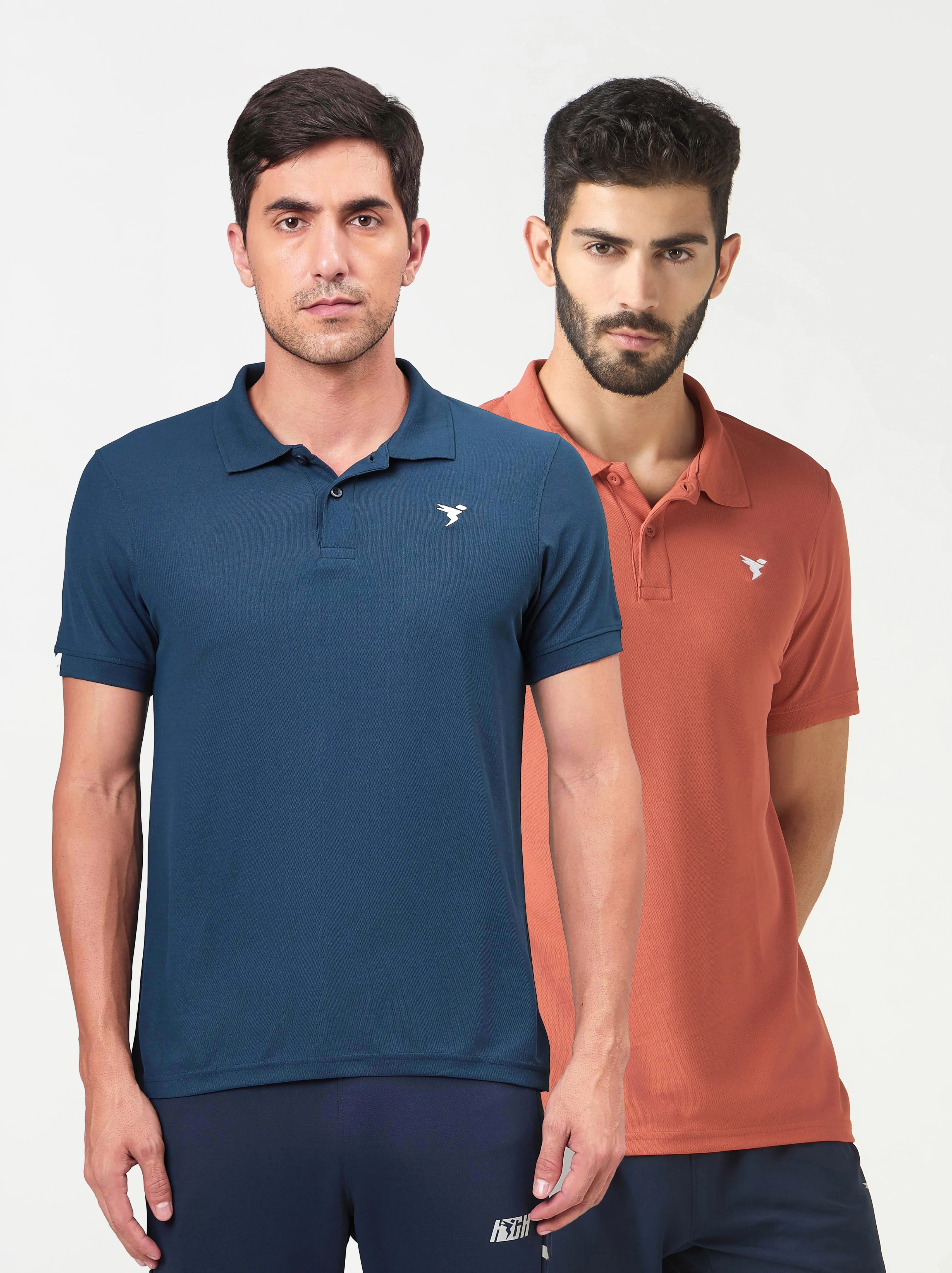 Men Solid Slim Fit Polo T-shirt pack of 2 with MATPIQ