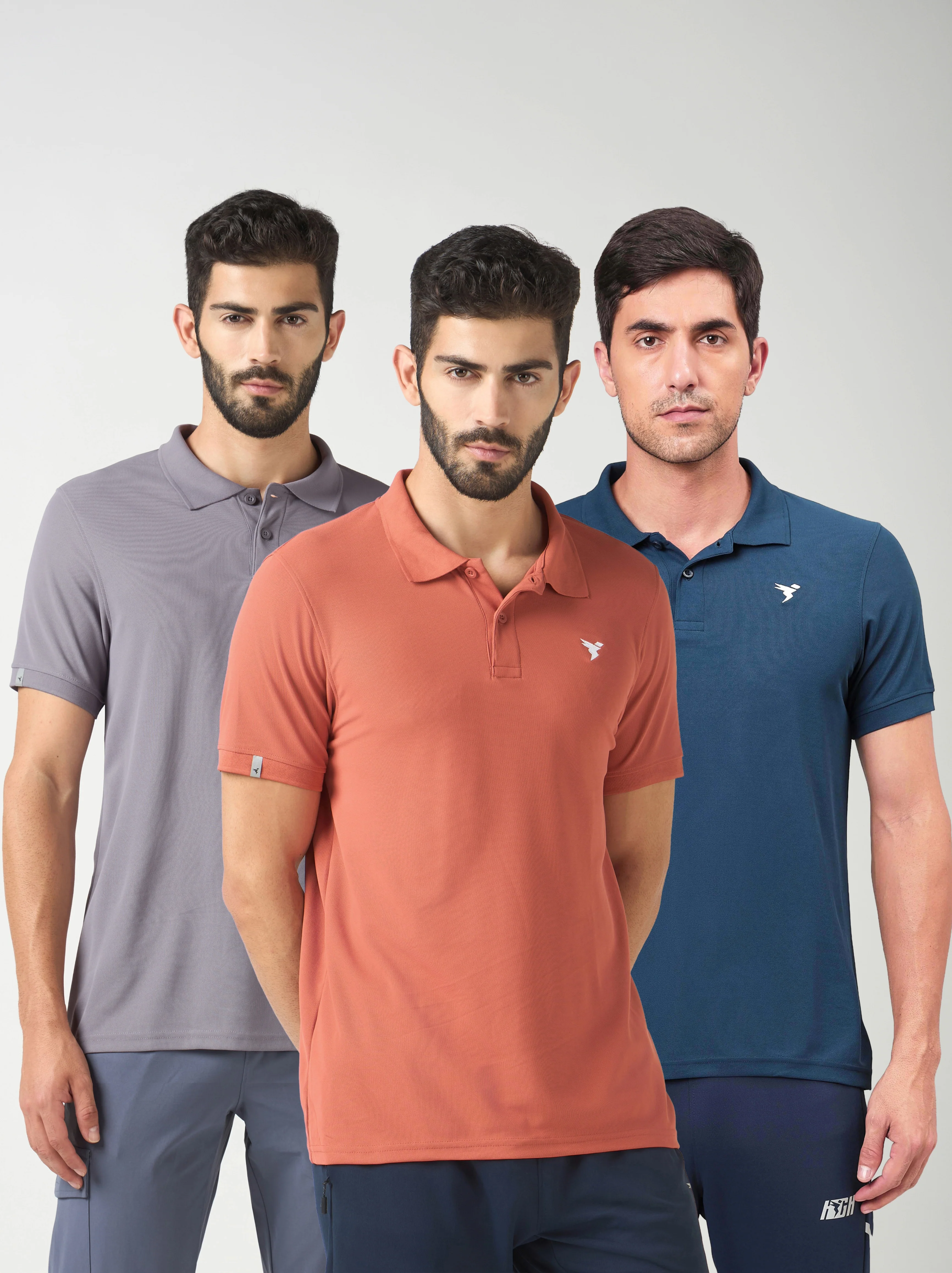 Men Solid Slim Fit Polo T-shirt pack of 3 with MATPIQ