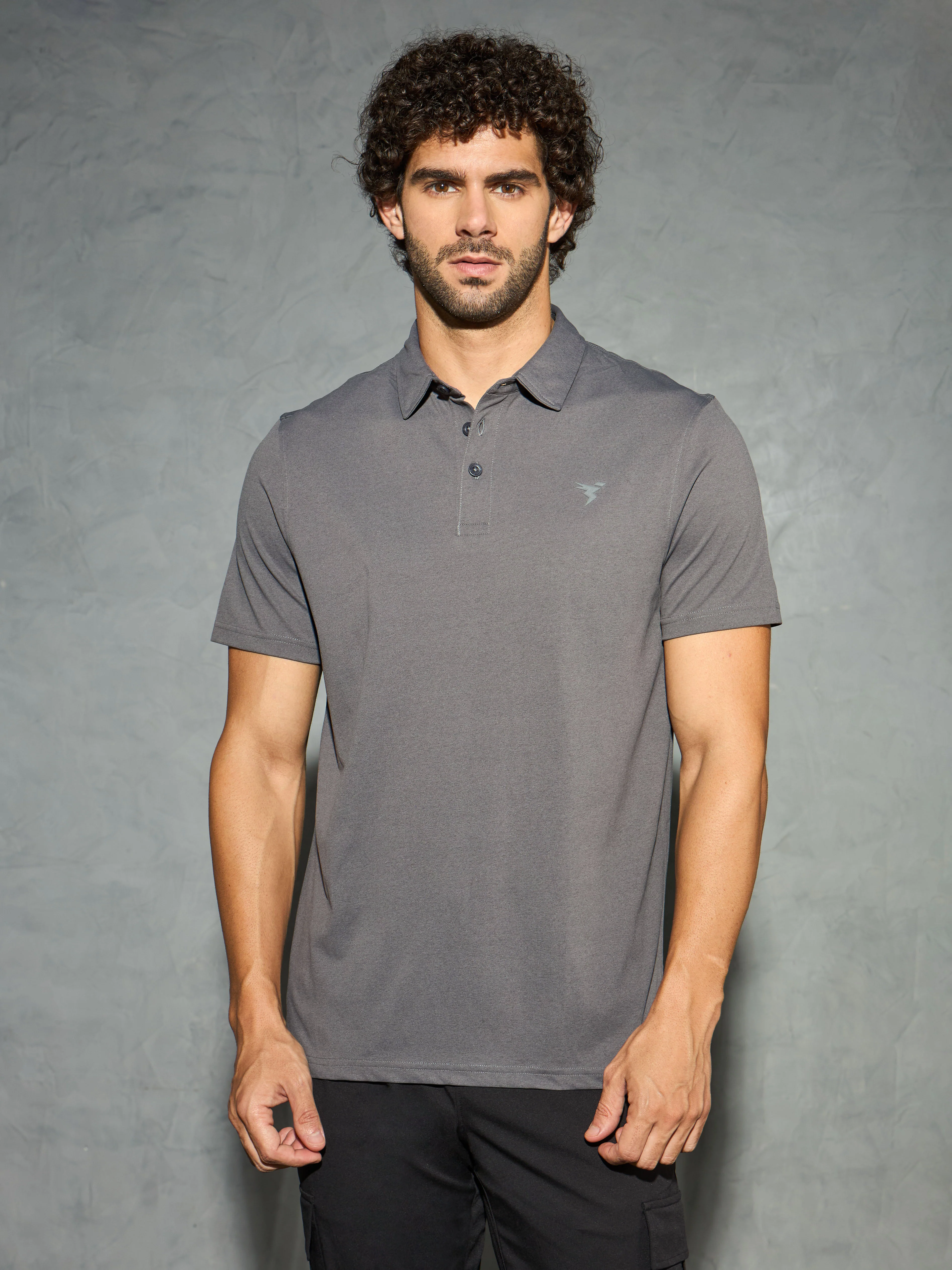 Men Solid Slim Fit Polo T-shirt with COTFLEX - Image 2