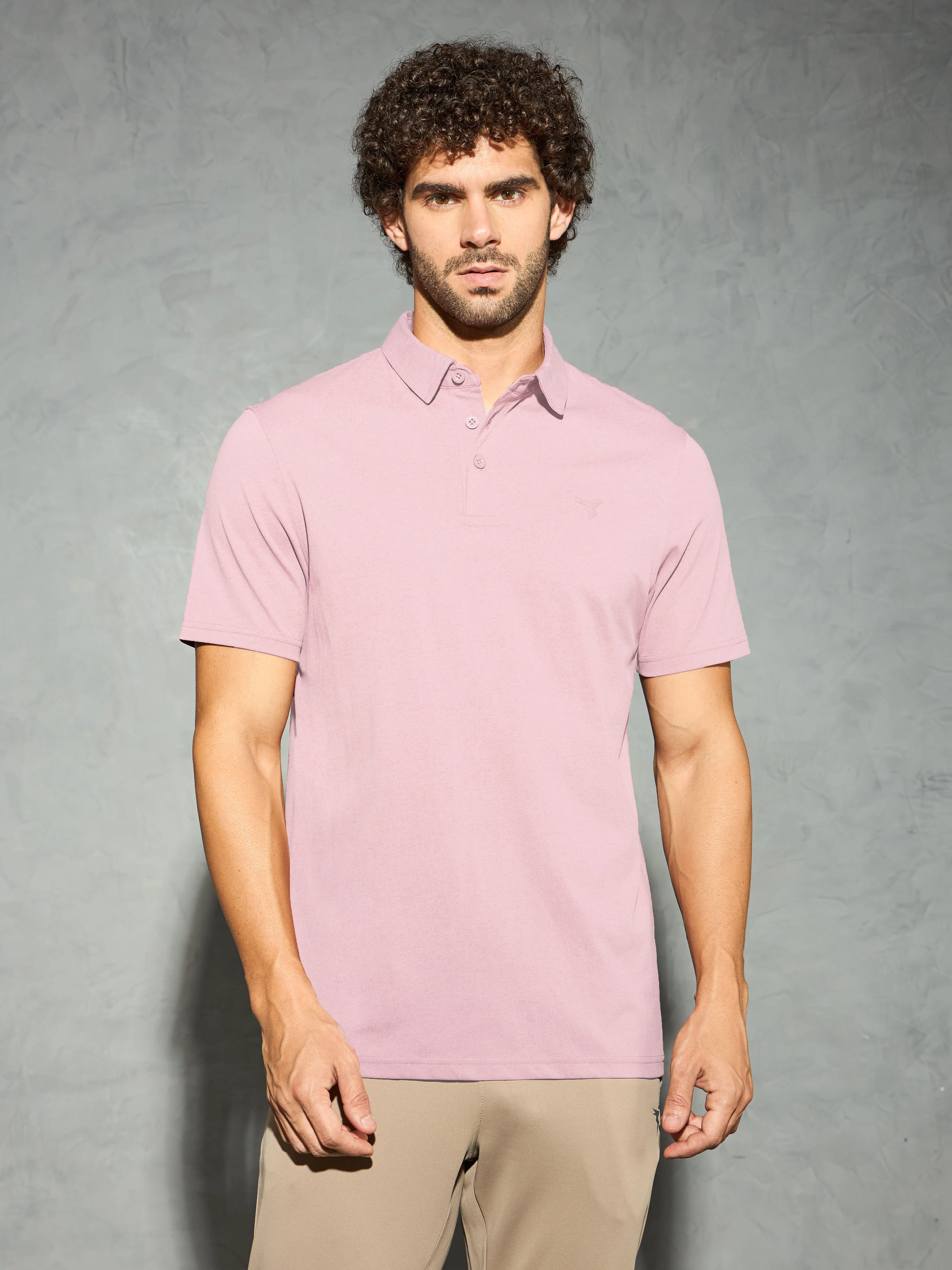 Men Solid Slim Fit Polo T-shirt with COTFLEX - Image 2