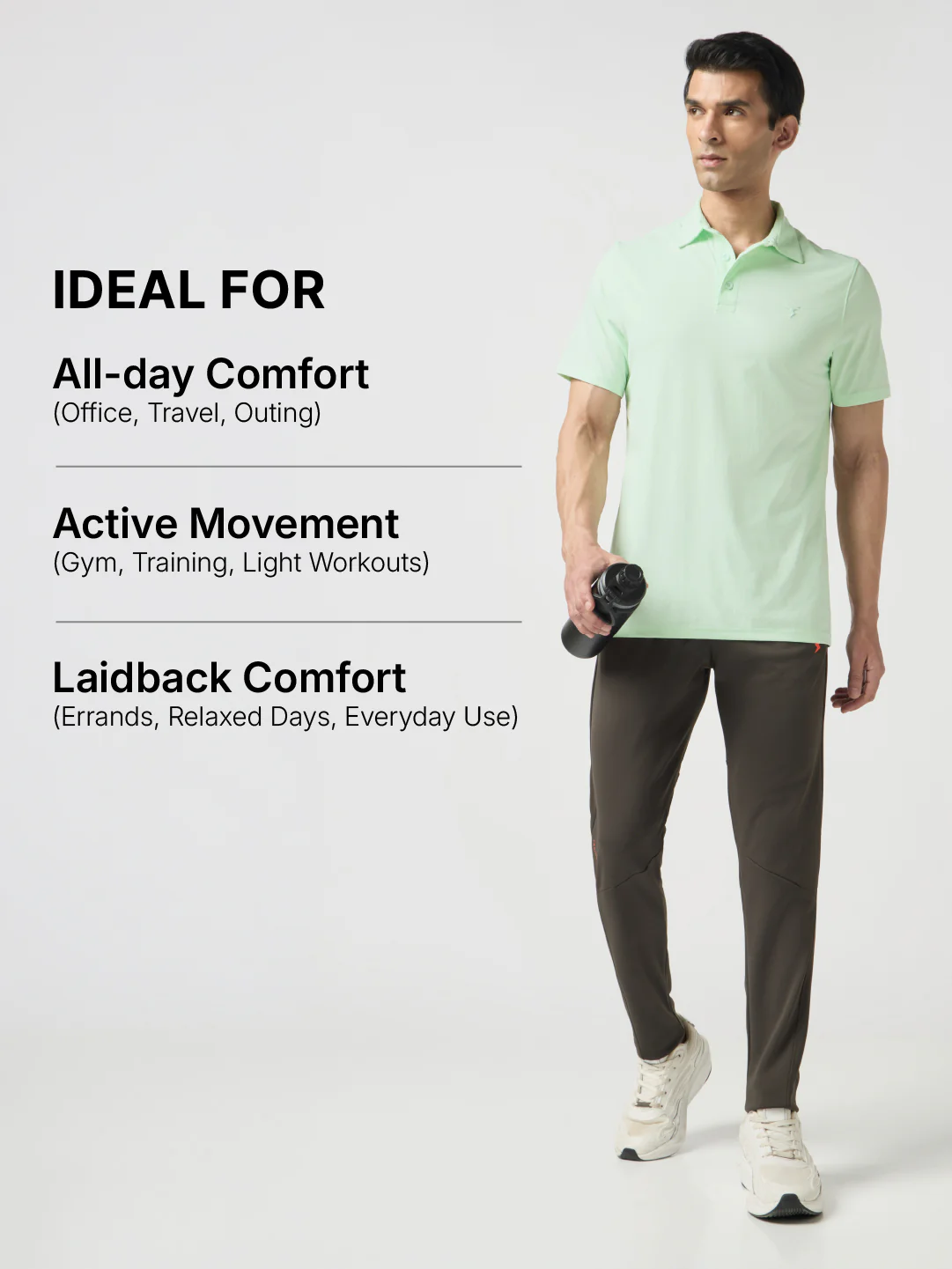 Men Solid Slim Fit Polo T-shirt with COTFLEX - Image 6