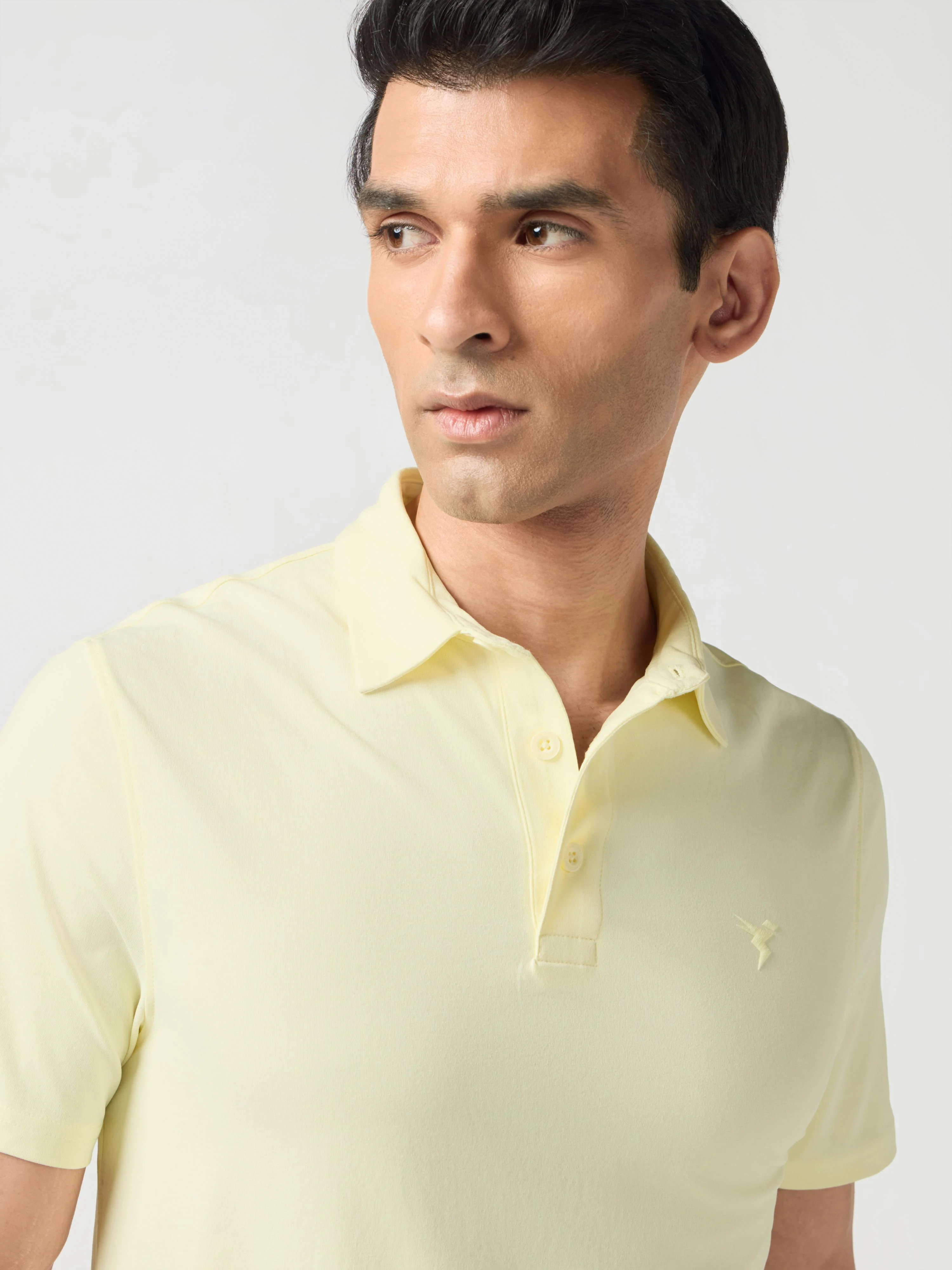 Men Solid Slim Fit Polo T-shirt with COTFLEX - Image 5