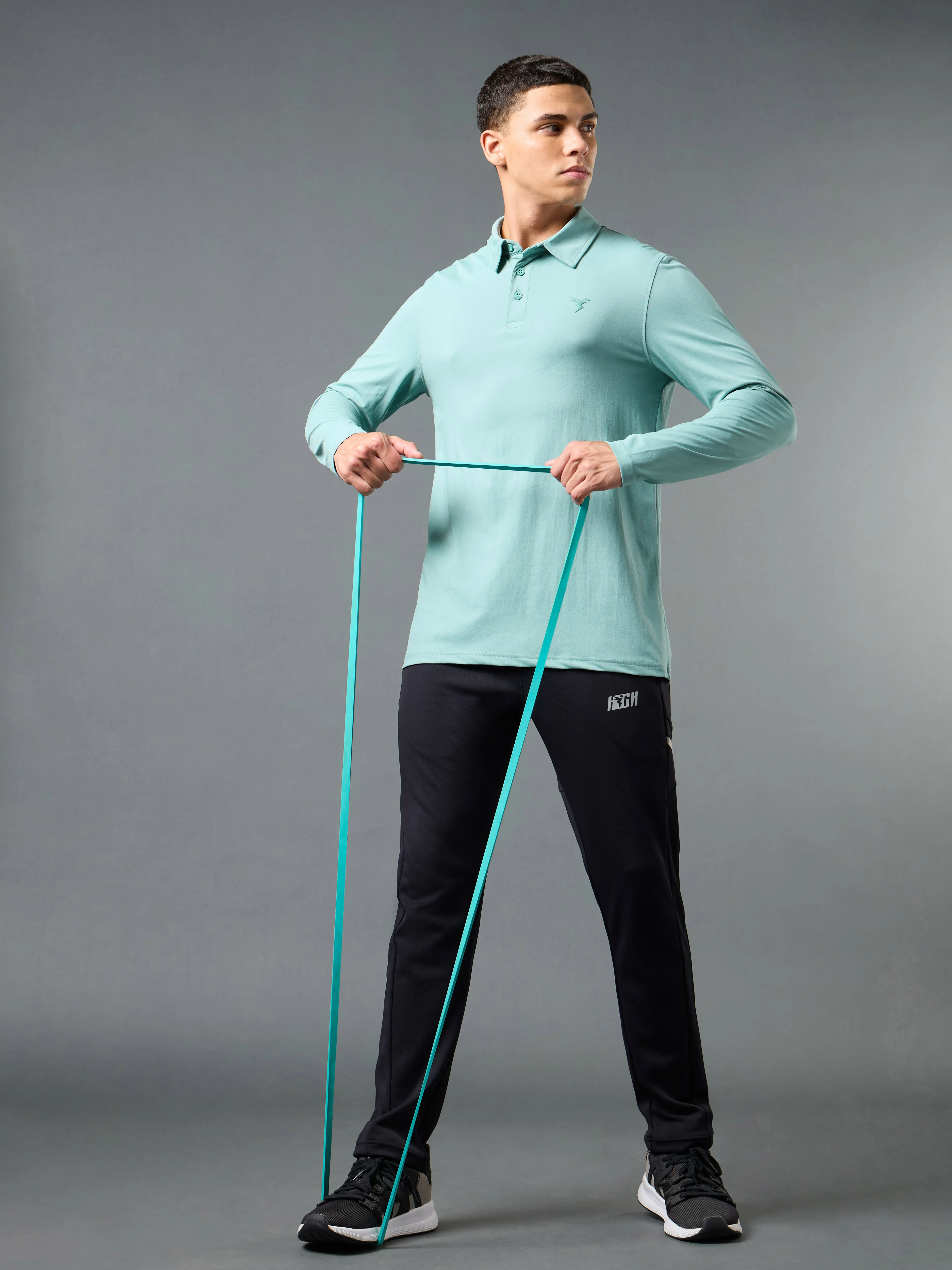 Men Solid Slim Fit Polo T-shirt with COTFLEX - Image 5