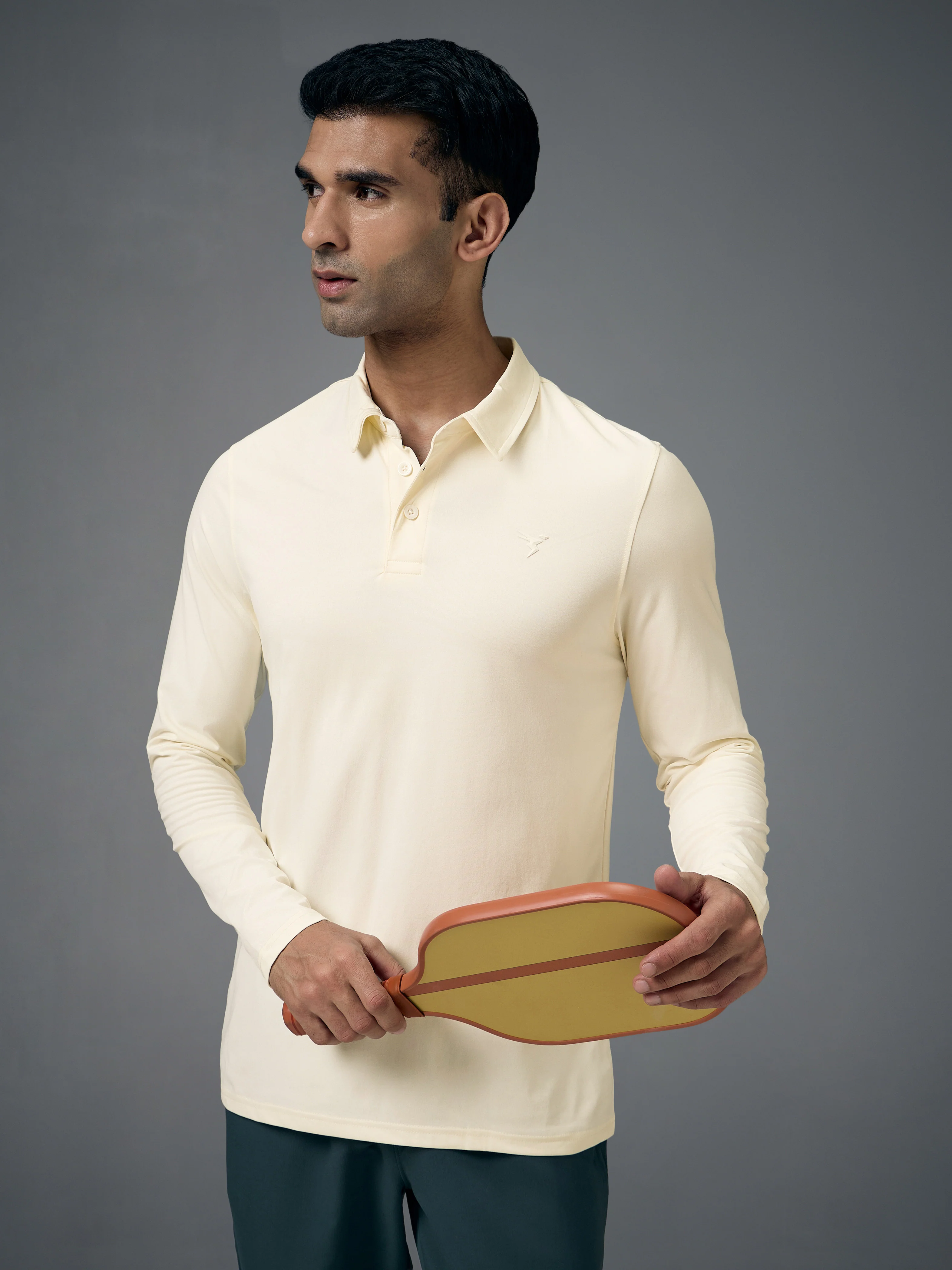 Men Solid Slim Fit Polo T-shirt with COTFLEX