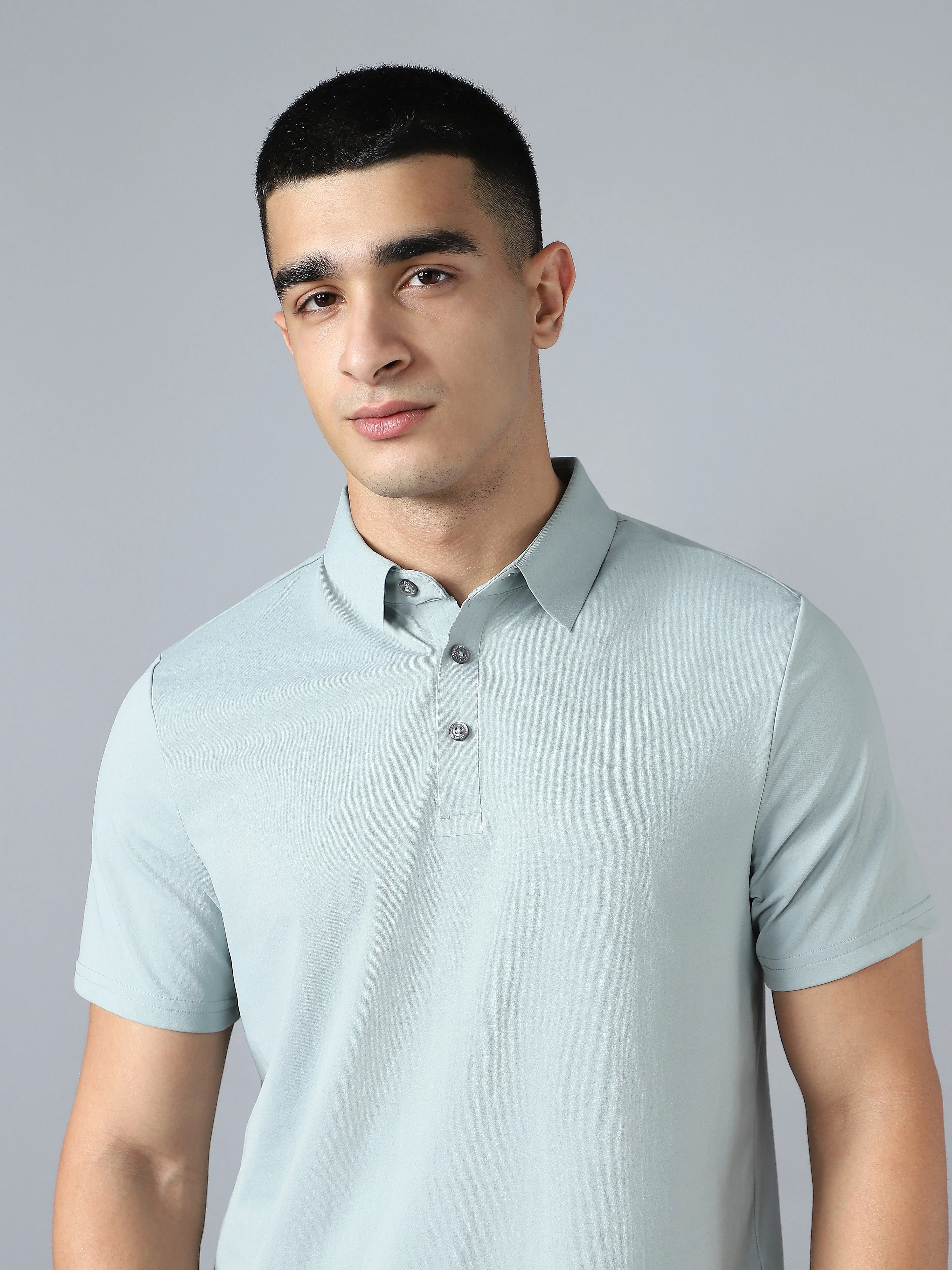 Men Solid Slim Fit Polo T-shirt with COTFLEX - Image 7