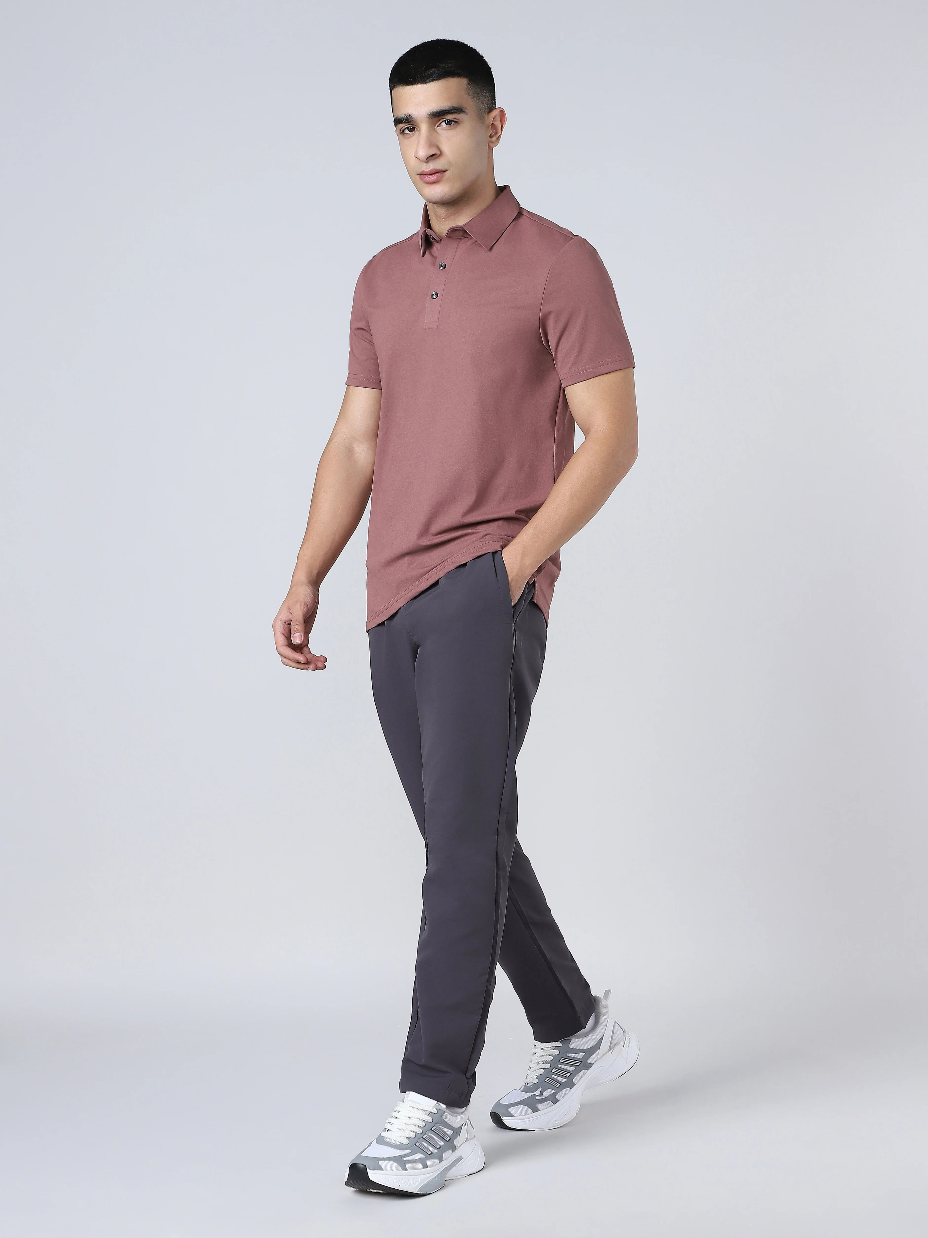 Men Solid Slim Fit Polo T-shirt with COTFLEX - Image 7