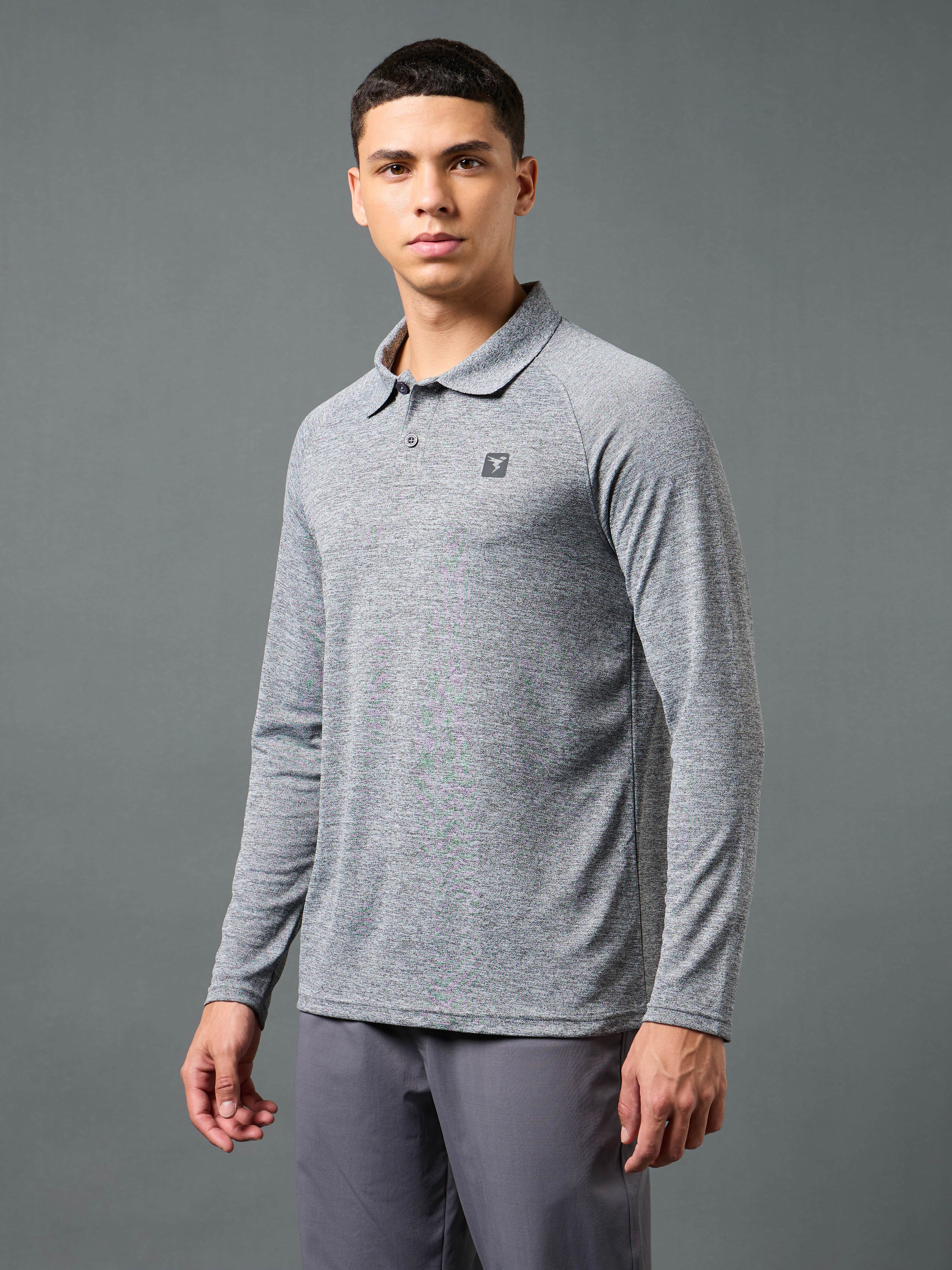 Men Solid Slim Fit Polo T-shirt with DOUBLE COOL - Image 4