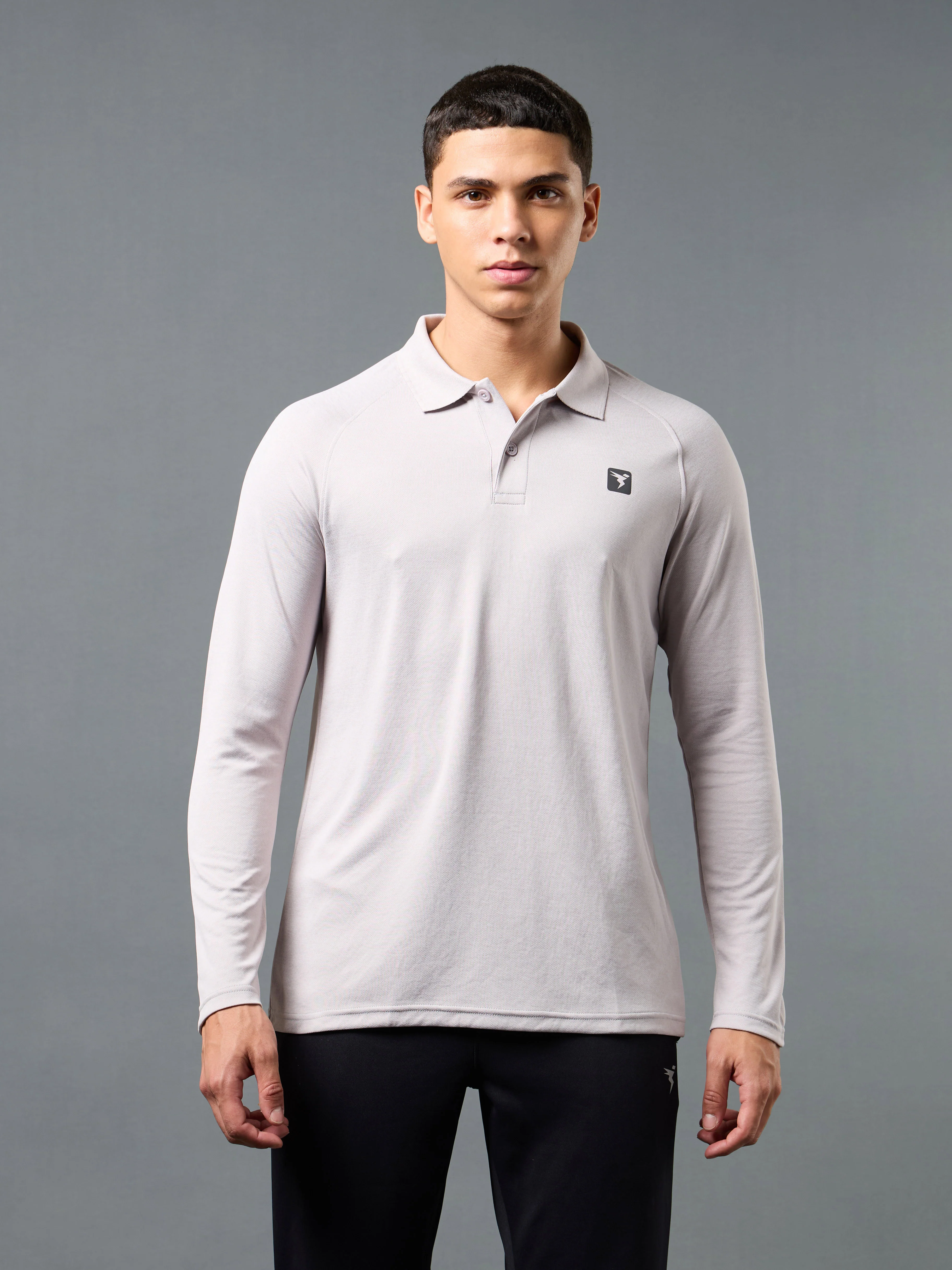 Men Solid Slim Fit Polo T-shirt with DOUBLE COOL - Image 2