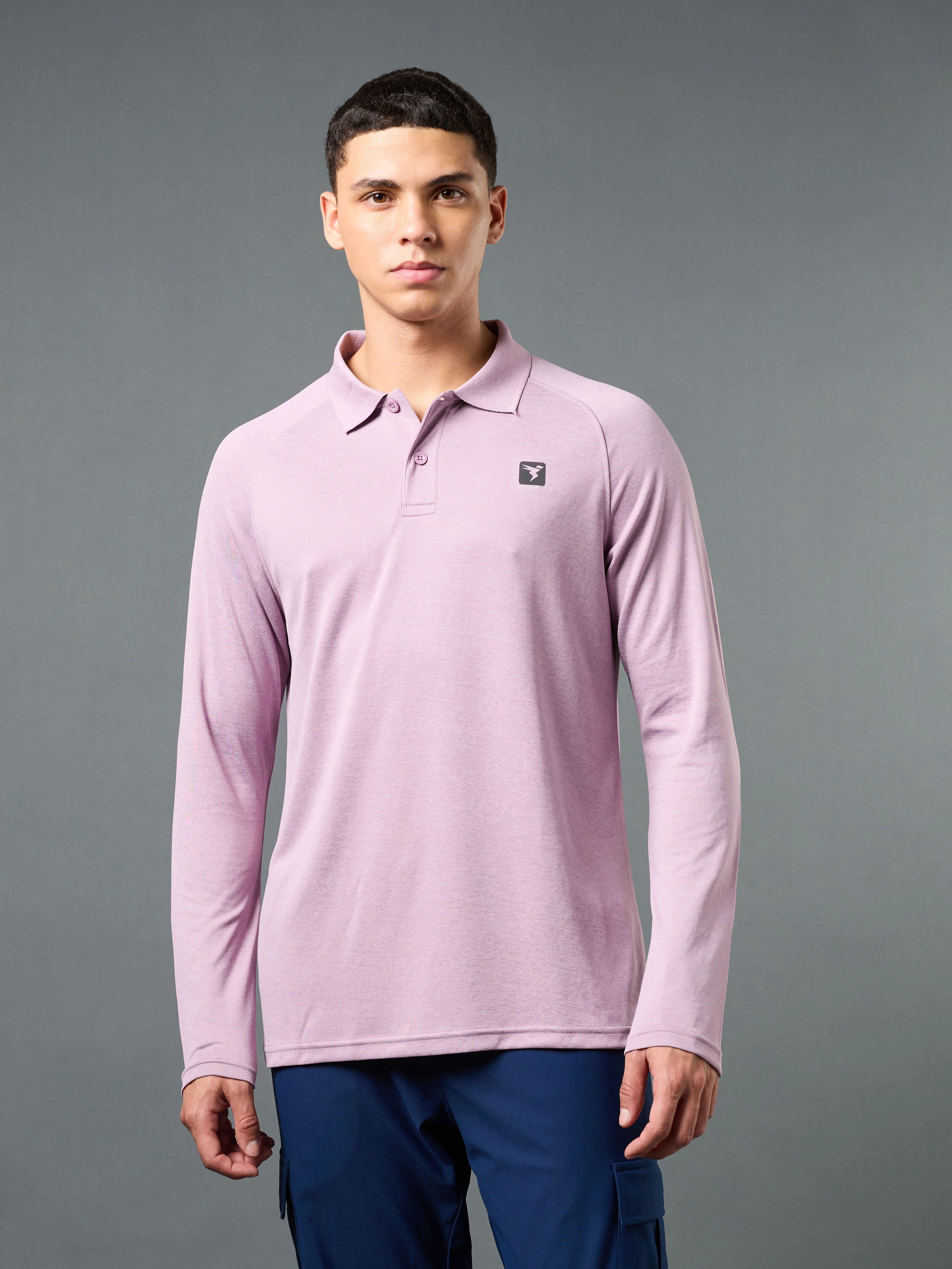 Men Solid Slim Fit Polo T-shirt with DOUBLE COOL - Image 2