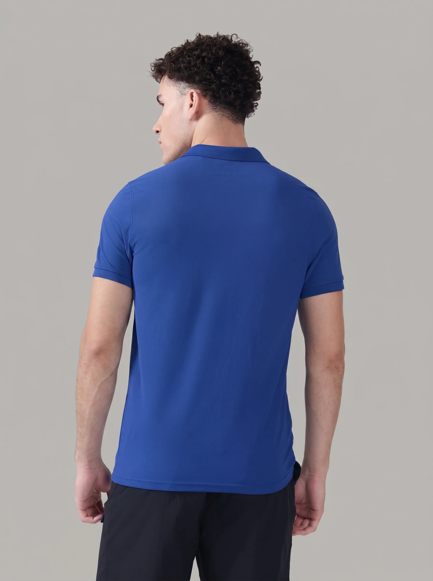 Men Solid Slim Fit Polo T-shirt with MATPIQ - Image 3
