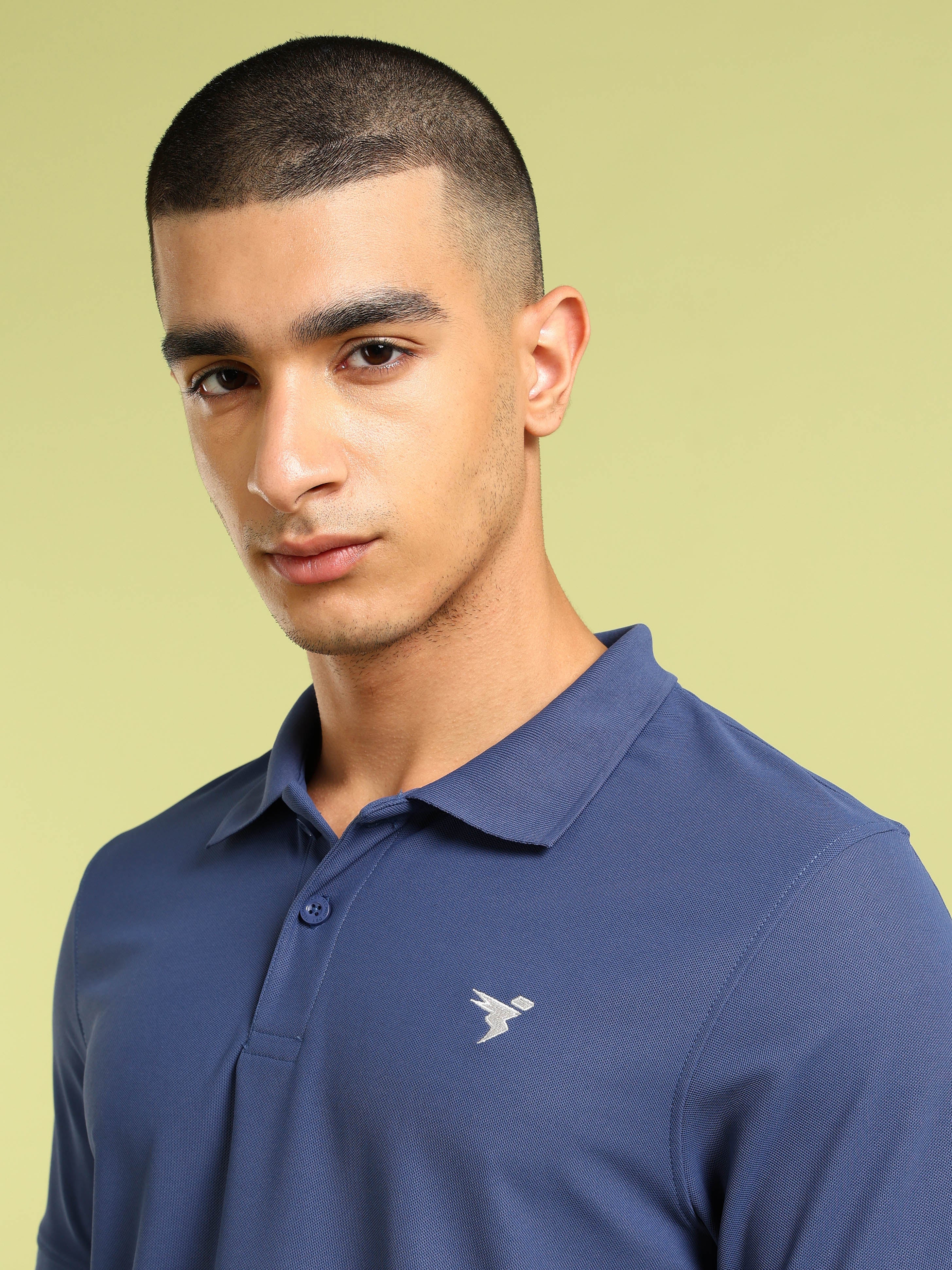 Men Solid Slim Fit Polo T-shirt with MATPIQ - Image 5