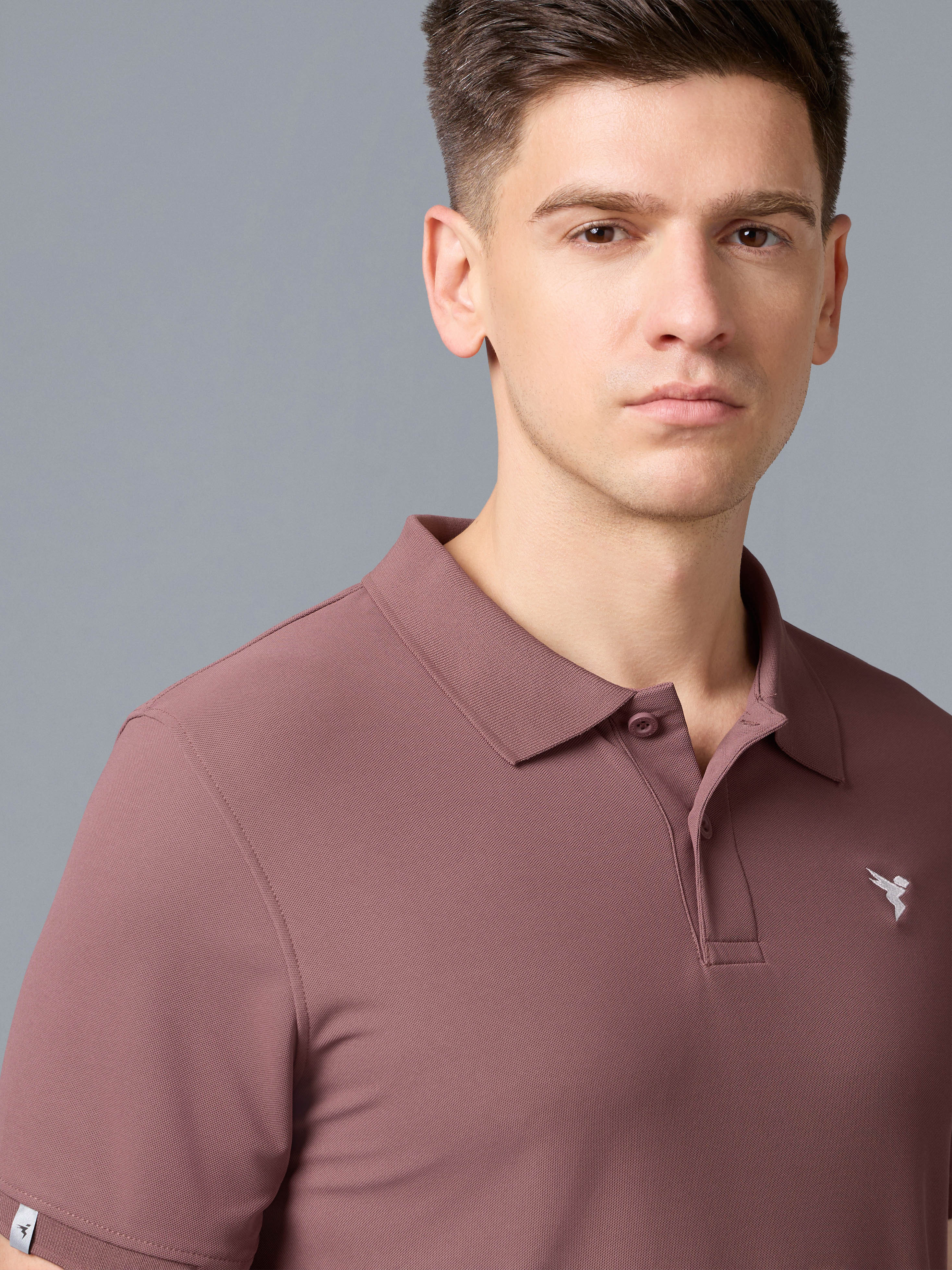 Men Solid Slim Fit Polo T-shirt with MATPIQ - Image 5