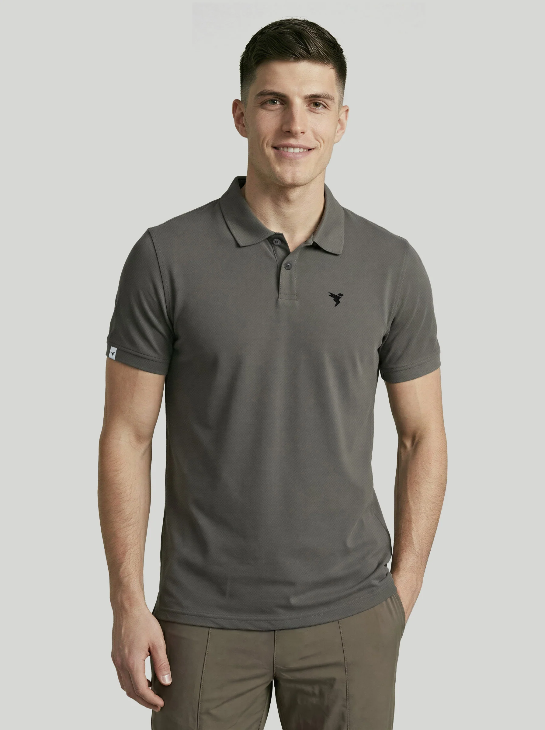 Men Solid Slim Fit Polo T-shirt with MATPIQ