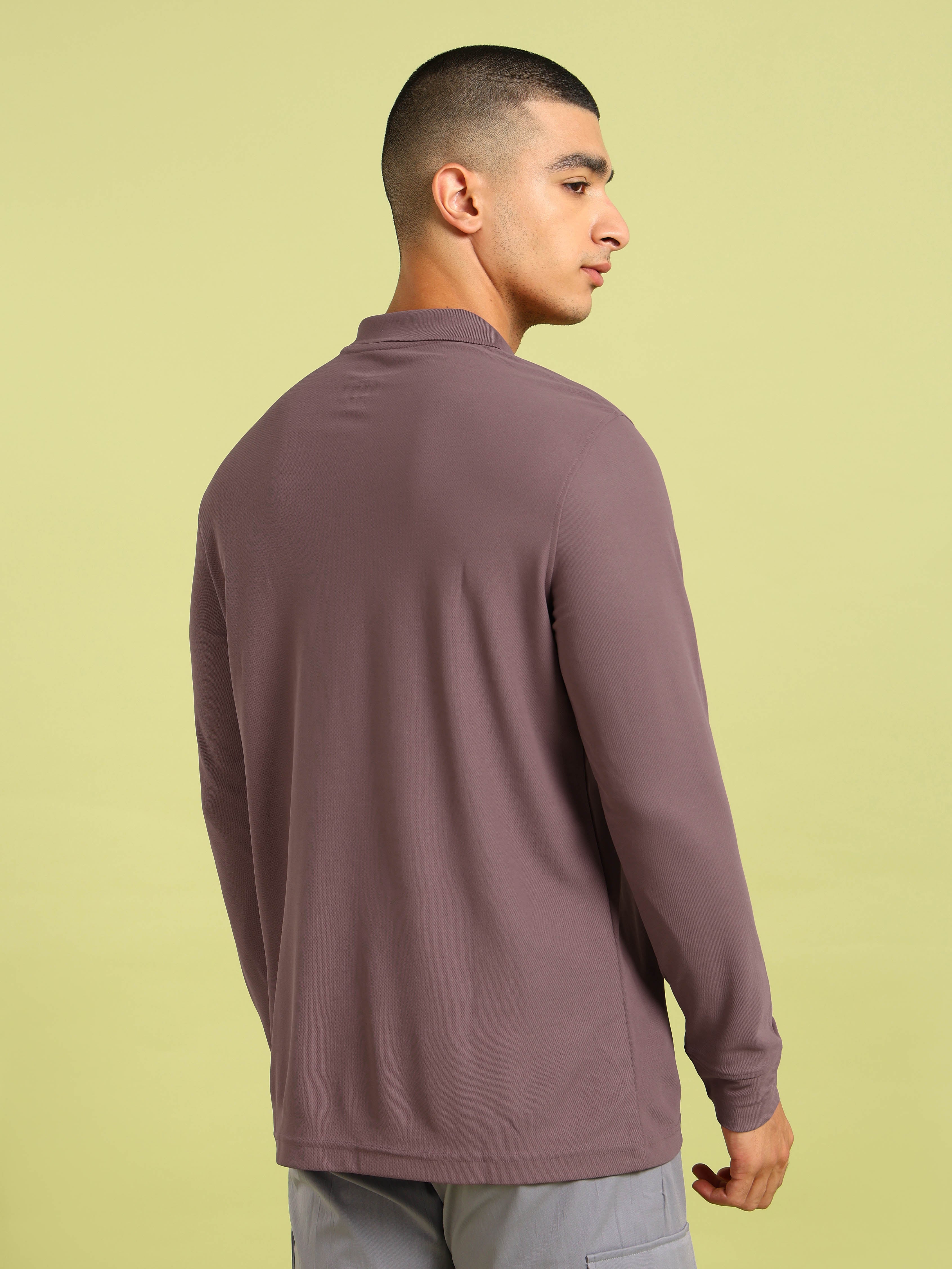Men Solid Slim Fit Polo T-shirt with MATPIQ - Image 2