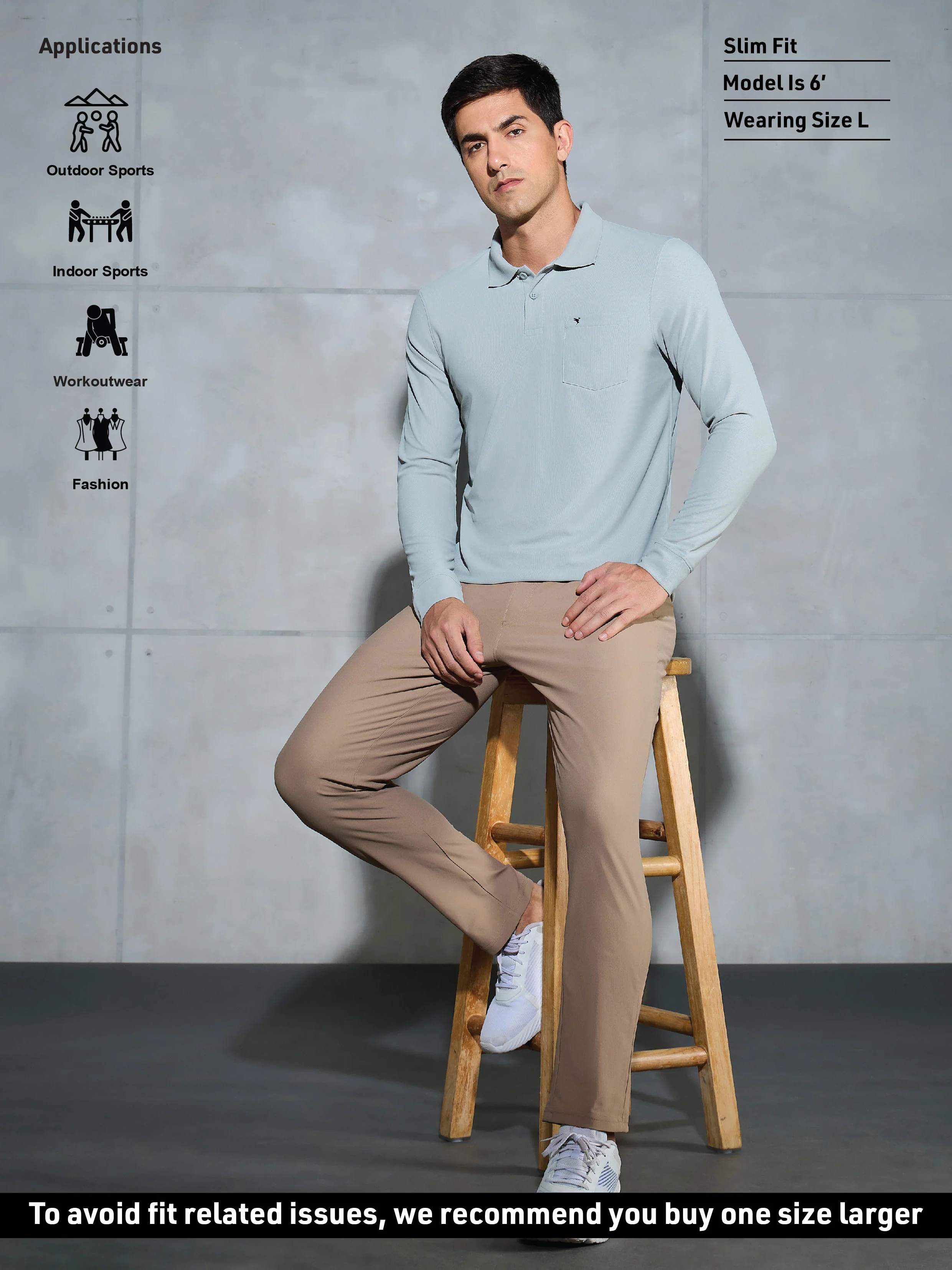 Men Solid Slim Fit Polo T-shirt with MATPIQ - Image 4