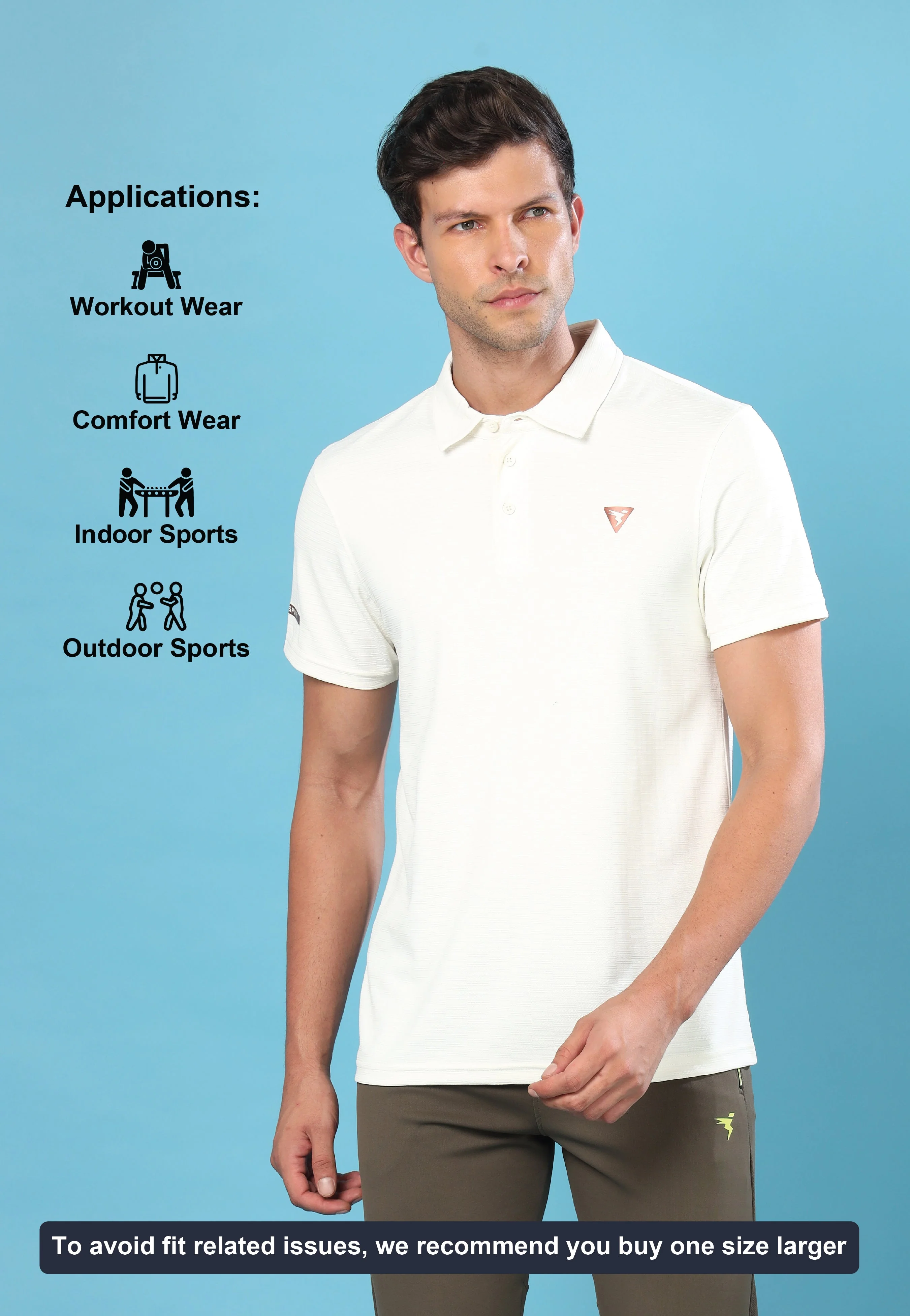 Men Solid Slim Fit Polo T-shirt with MATPIQ - Image 3