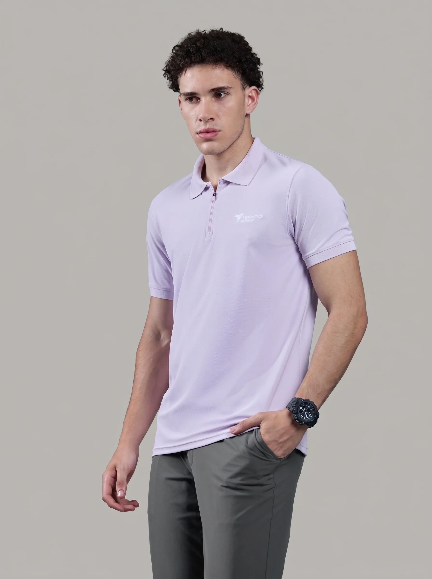 Men Solid Slim Fit Polo T-shirt with MATPIQ - Image 6