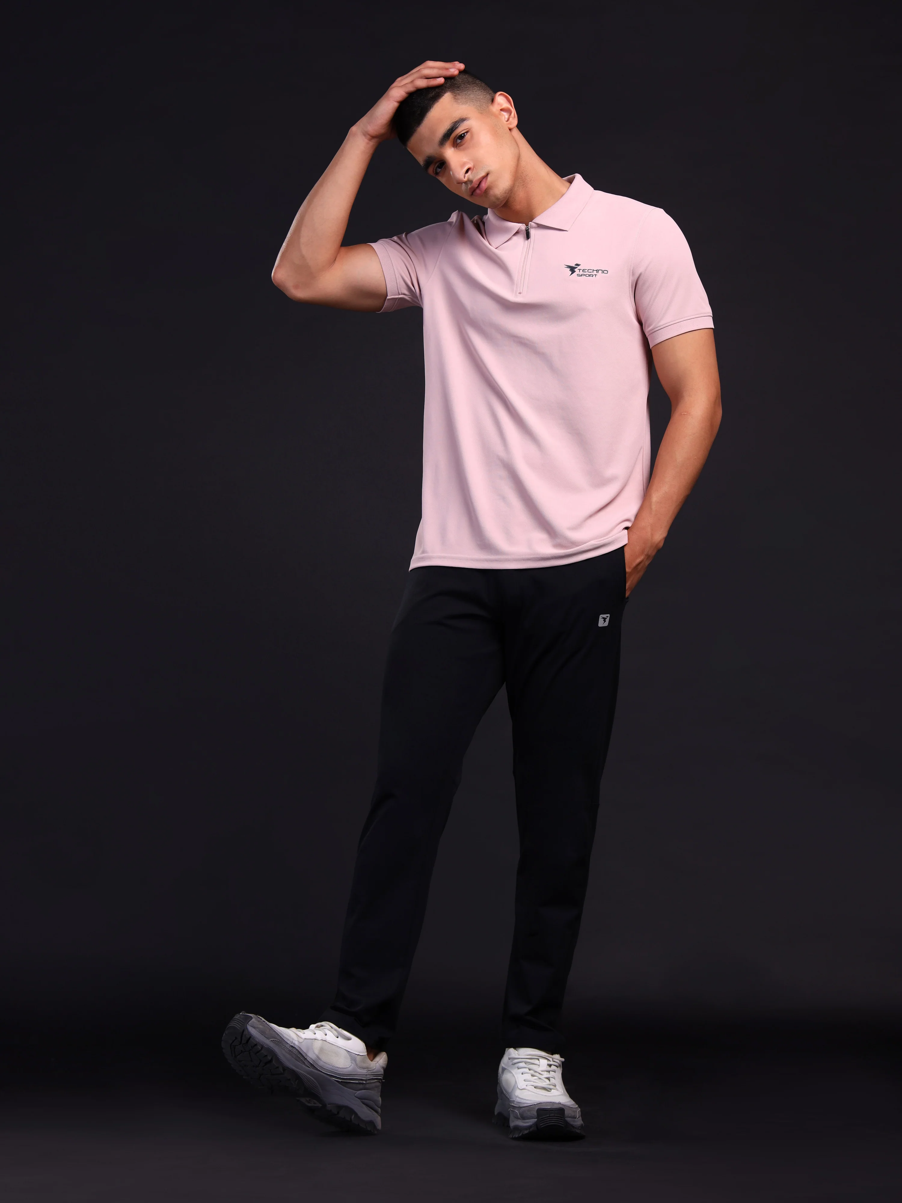 Men Solid Slim Fit Polo T-shirt with MATPIQ - Image 4