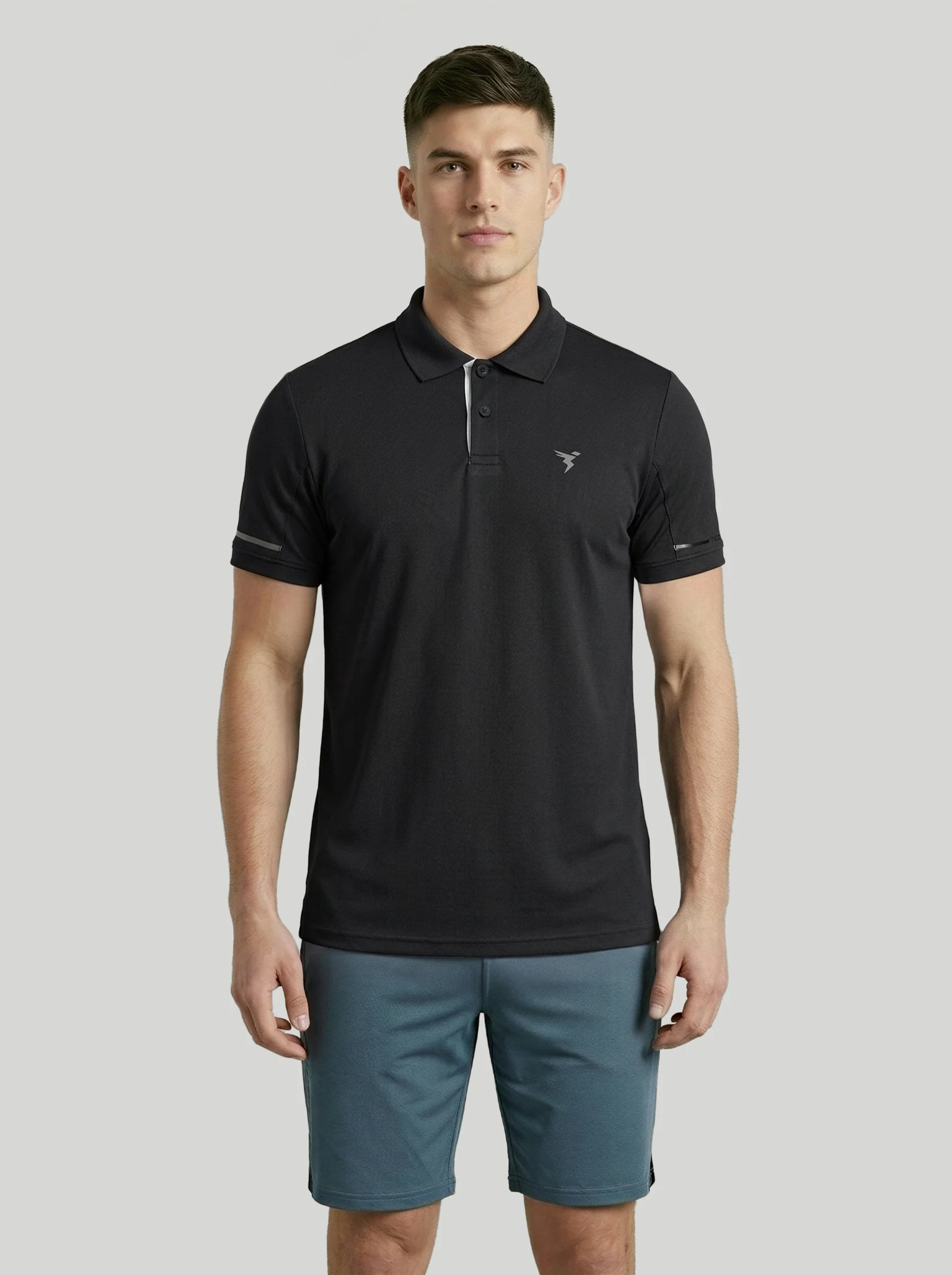 Men Solid Slim Fit Polo T-shirt with TECHNO COOL+