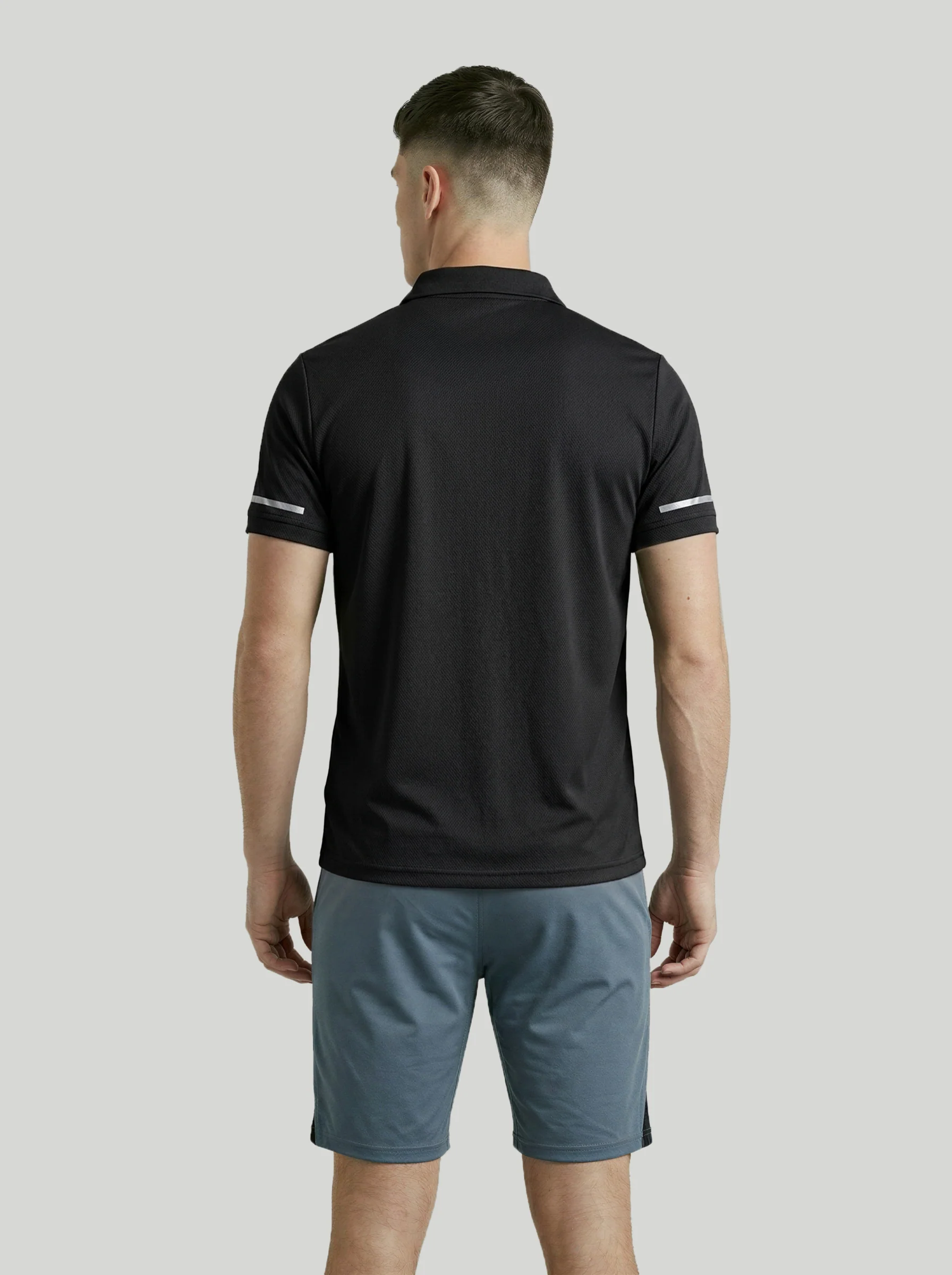 Men Solid Slim Fit Polo T-shirt with TECHNO COOL+ - Image 3