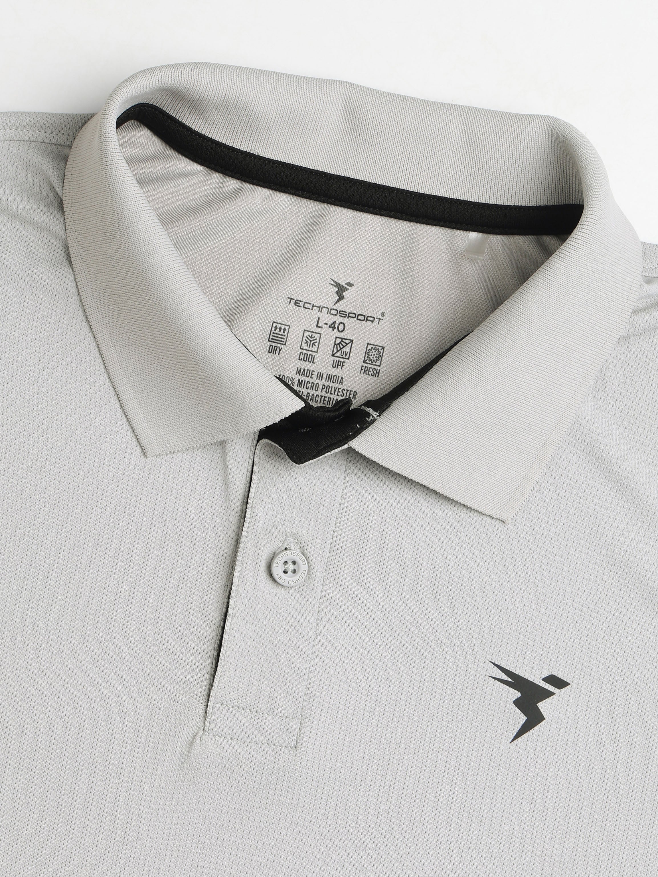 Men Solid Slim Fit Polo T-shirt with TECHNO COOL+ - Image 5