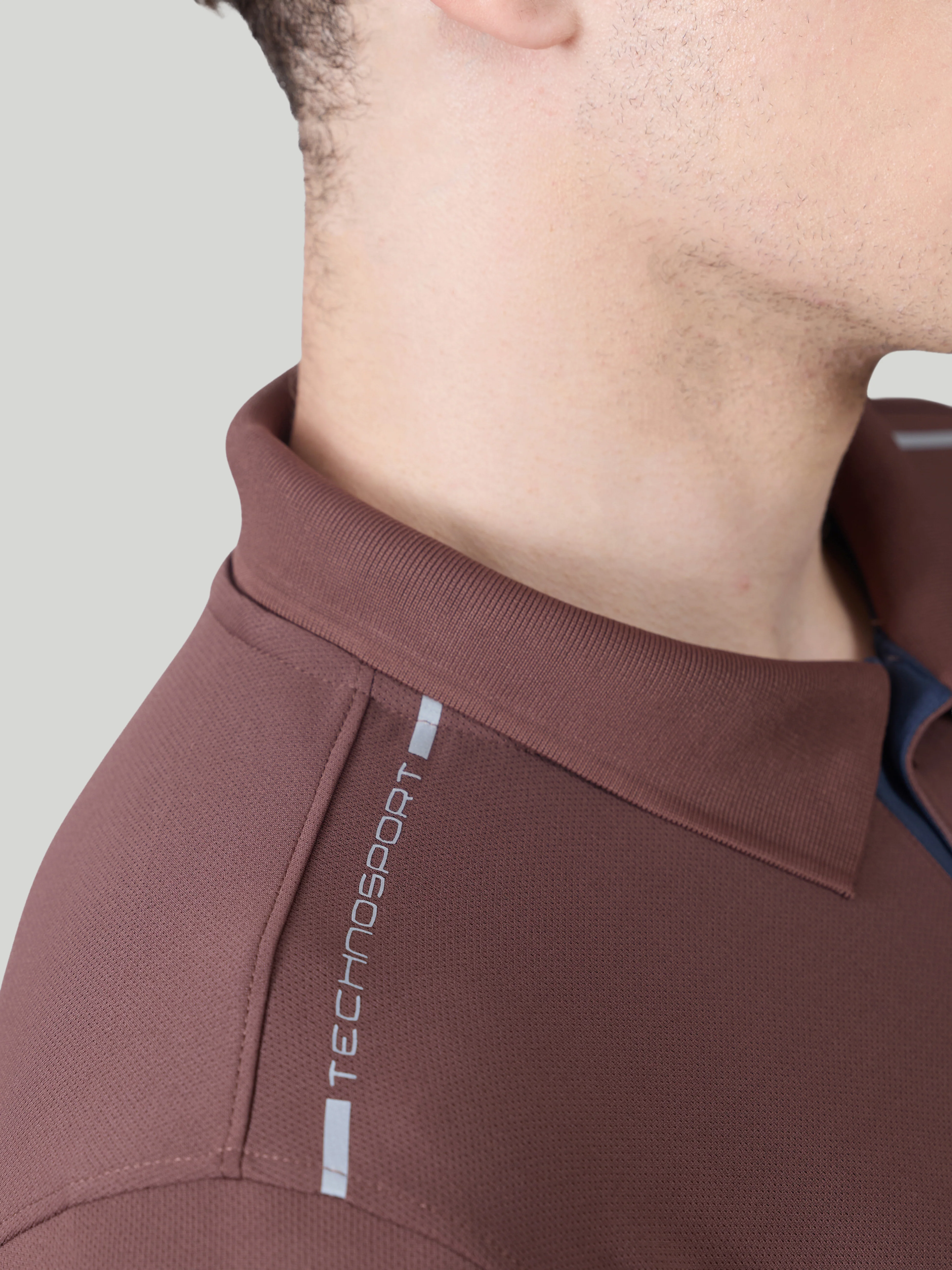 Men Solid Slim Fit Polo T-shirt with TECHNOCOOL+ - Image 6
