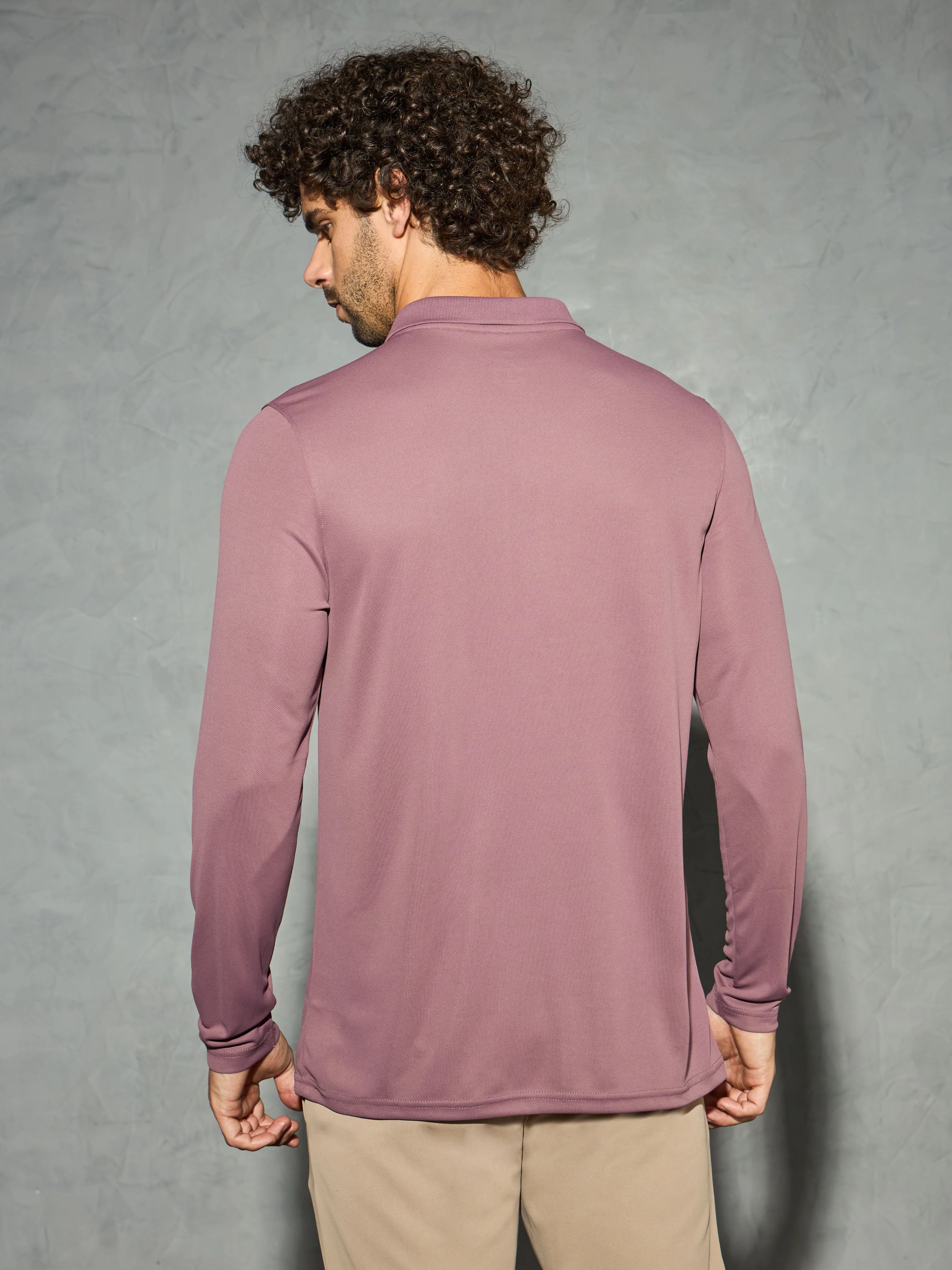 Men Solid Slim Fit Polo T-shirt with TECHNOCOOL+ - Image 3