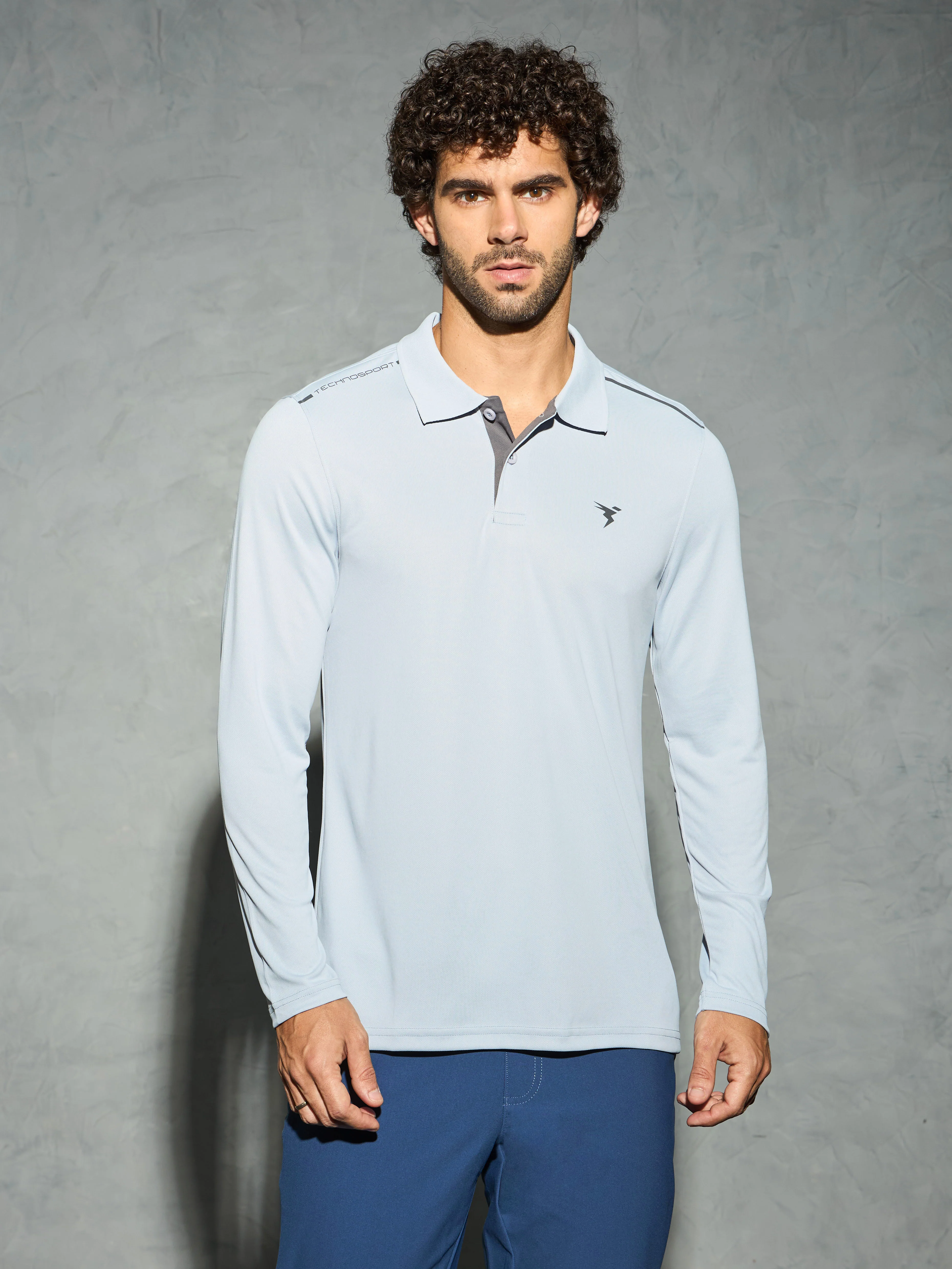 Men Solid Slim Fit Polo T-shirt with TECHNOCOOL+ - Image 2