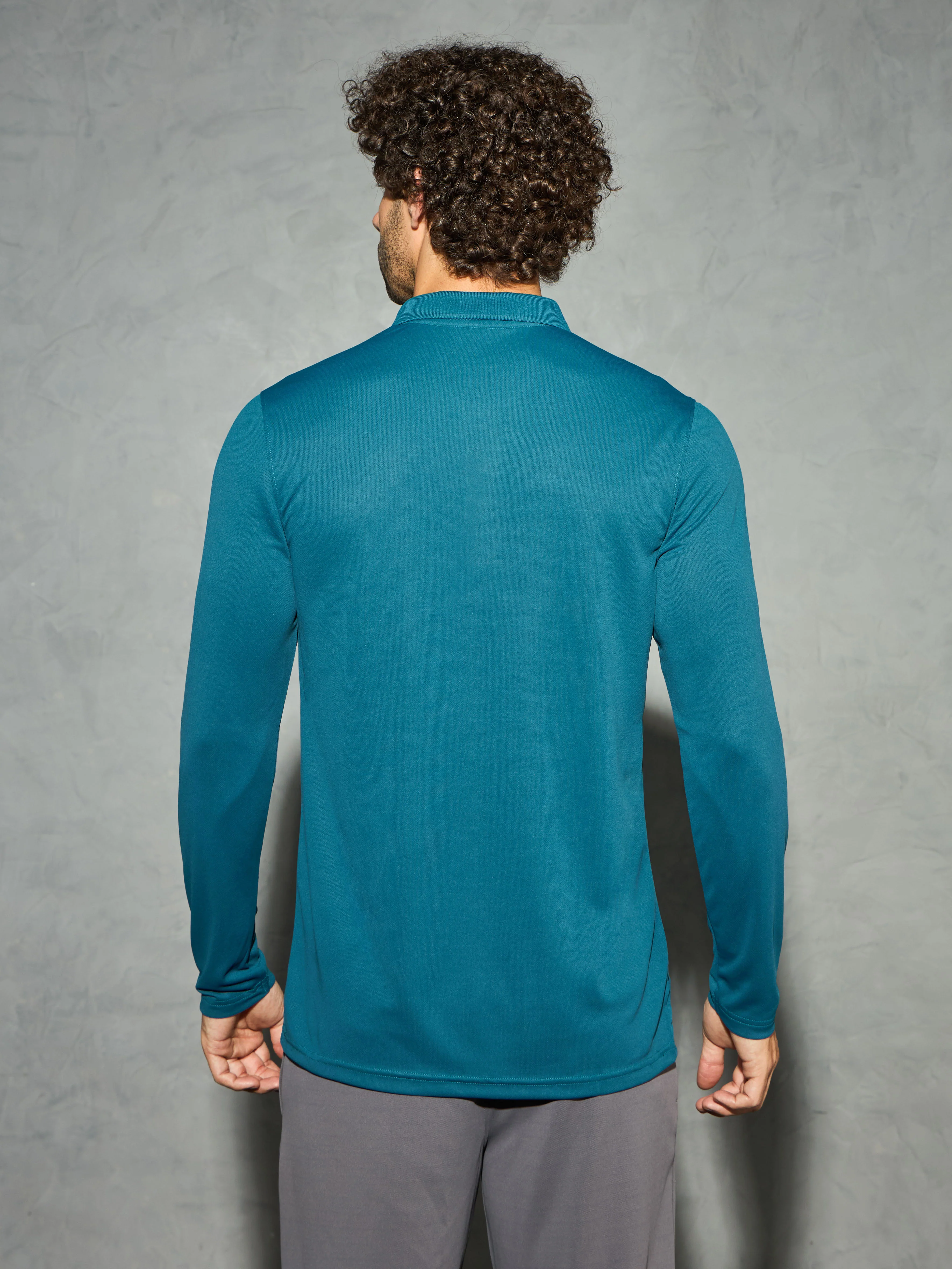 Men Solid Slim Fit Polo T-shirt with TECHNOCOOL+ - Image 3