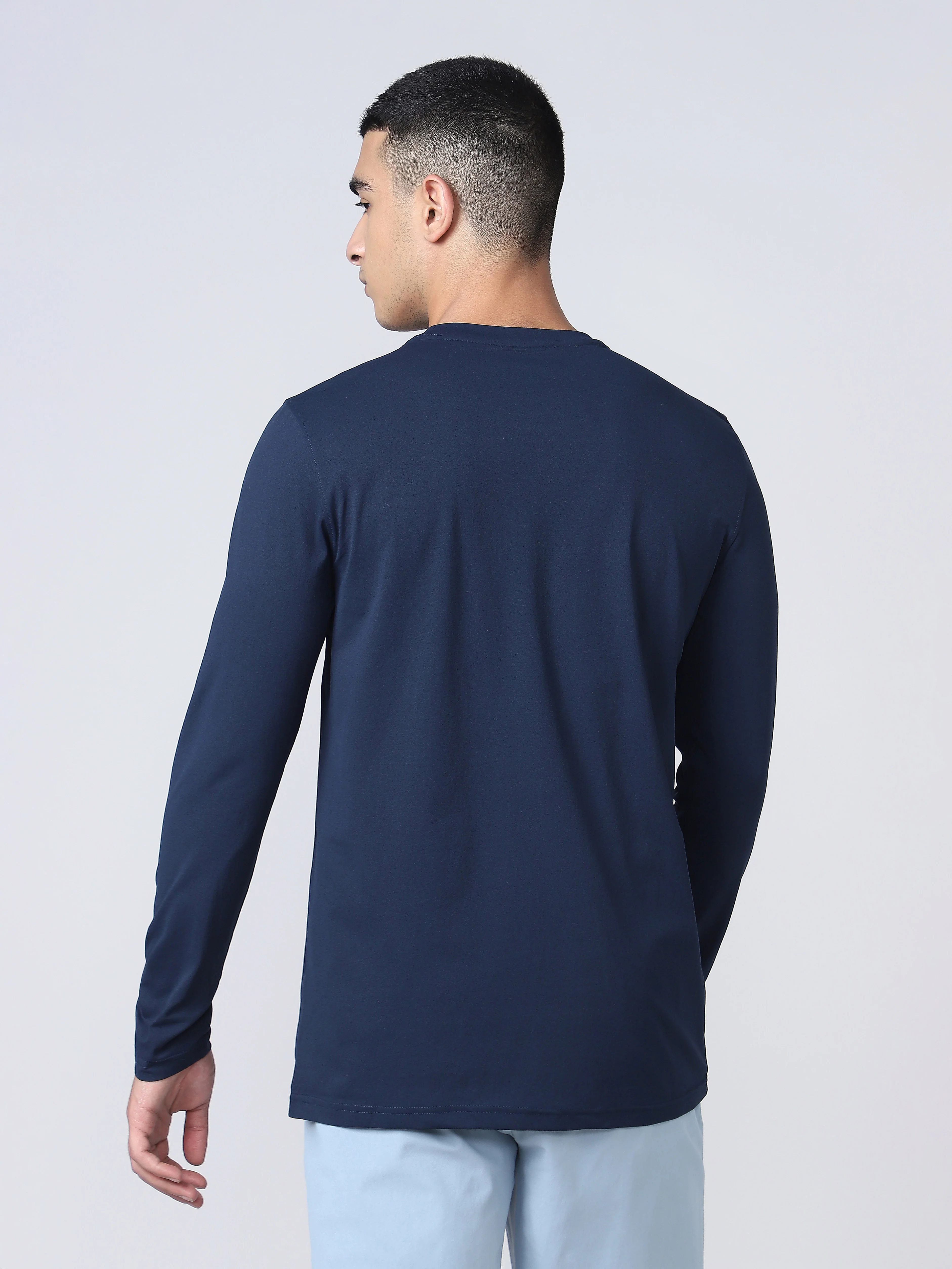 Men Solid Slim Fit Round Neck Sports T-shirt with COTFLEX - Image 2
