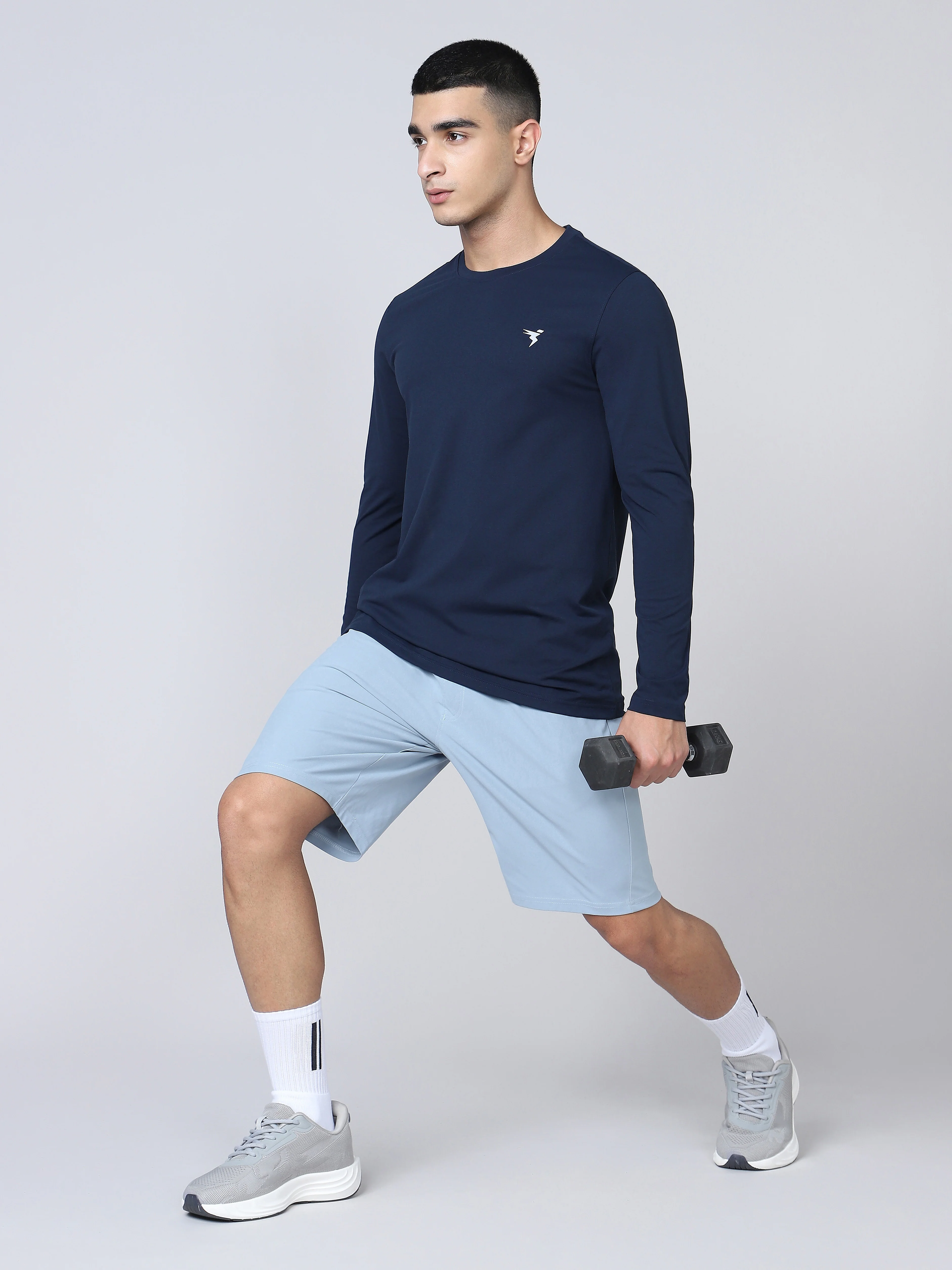 Men Solid Slim Fit Round Neck Sports T-shirt with COTFLEX - Image 5