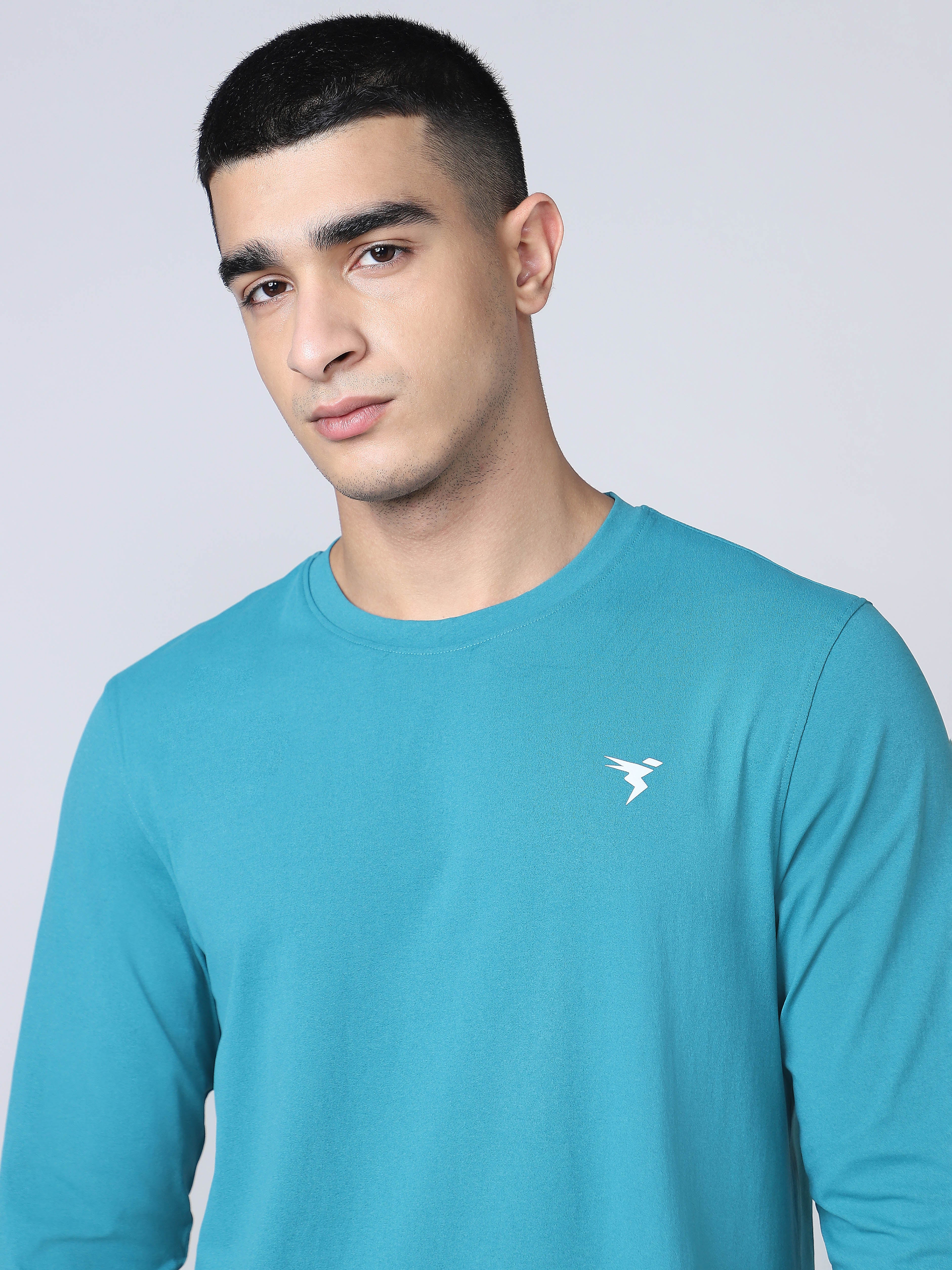 Men Solid Slim Fit Round Neck Sports T-shirt with COTFLEX - Image 4