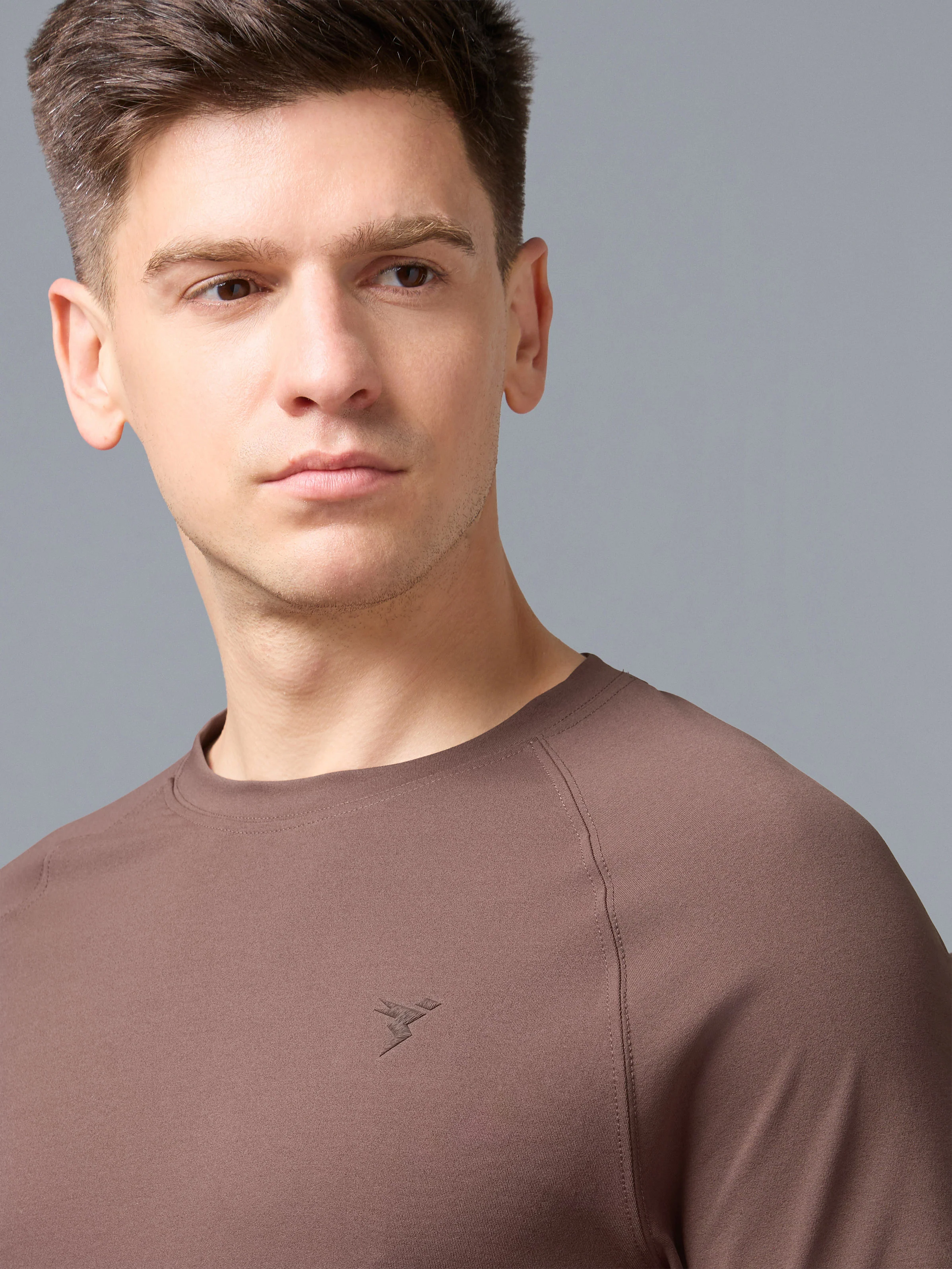 Men Solid Slim Fit Round Neck T-shirt with COTFLEX - Image 5
