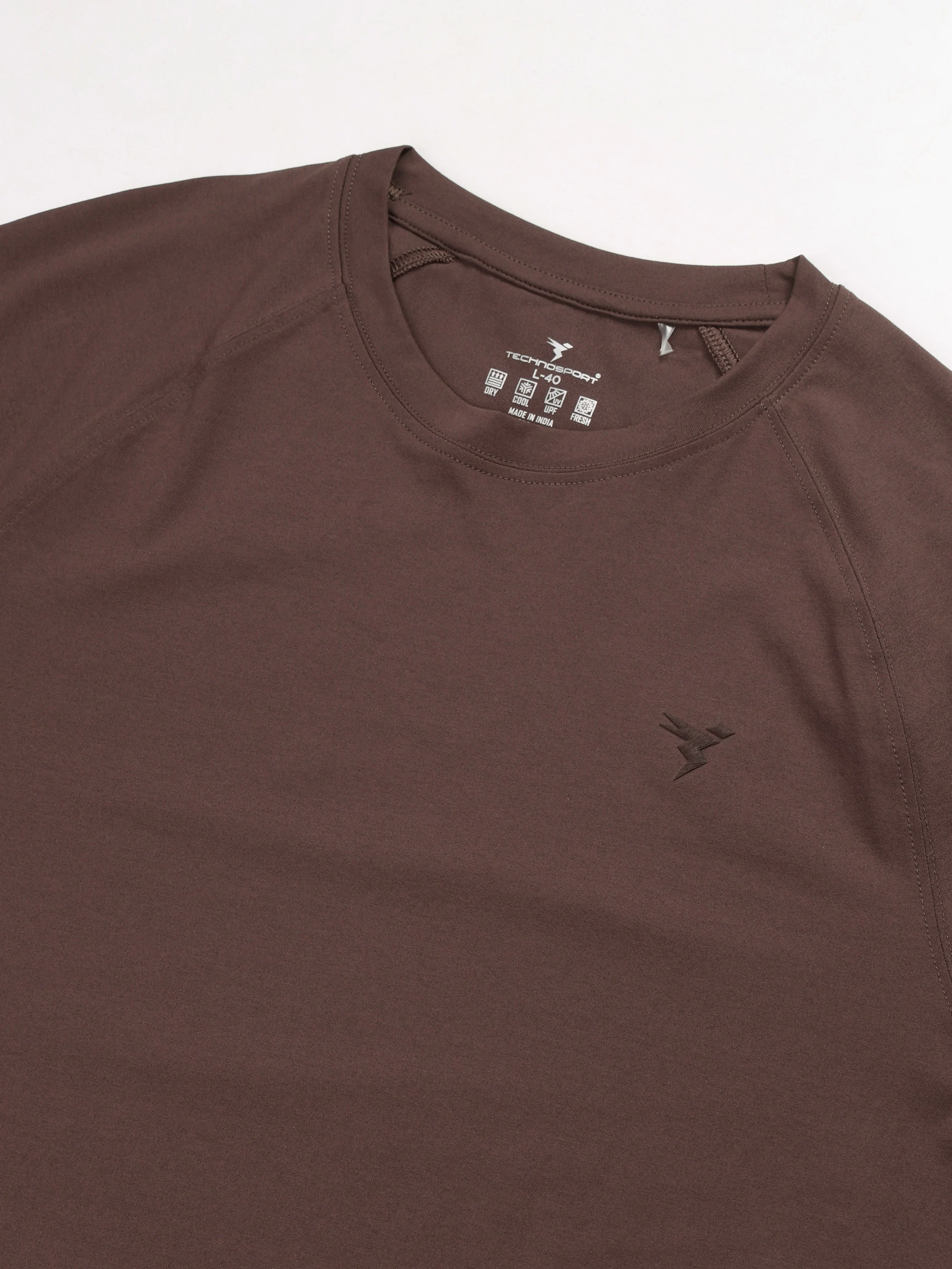 Men Solid Slim Fit Round Neck T-shirt with COTFLEX - Image 7