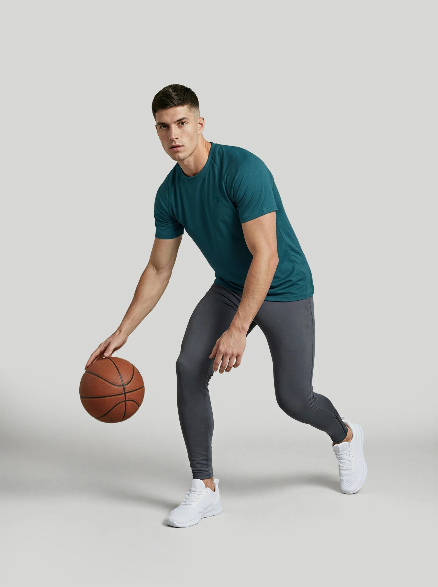 Men Solid Slim Fit Round Neck T-shirt with COTFLEX - Image 7