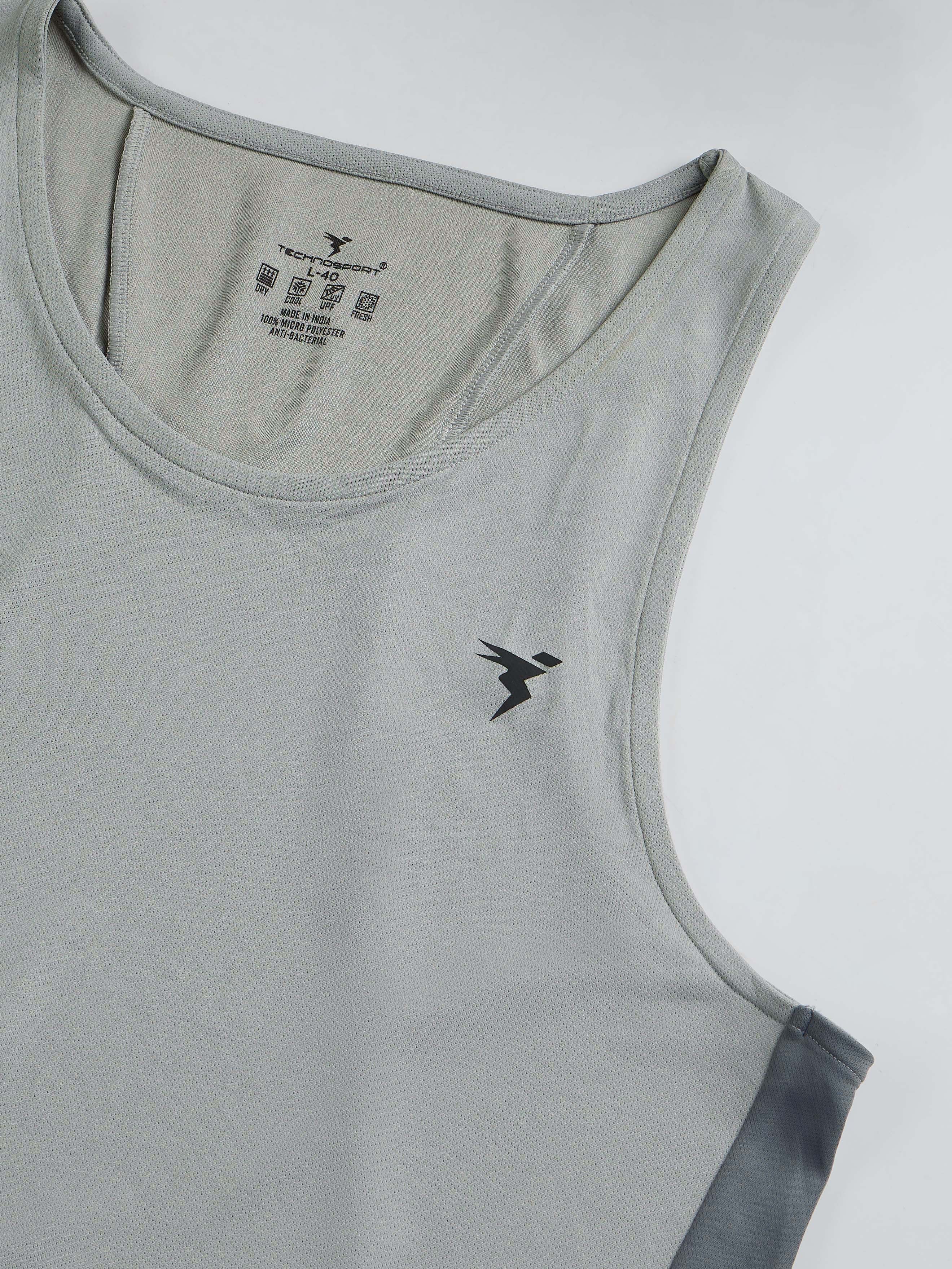 Men Solid Slim Fit Scoop Neck Sports Innerwear Vest with TECHNO COOL+ - Image 7