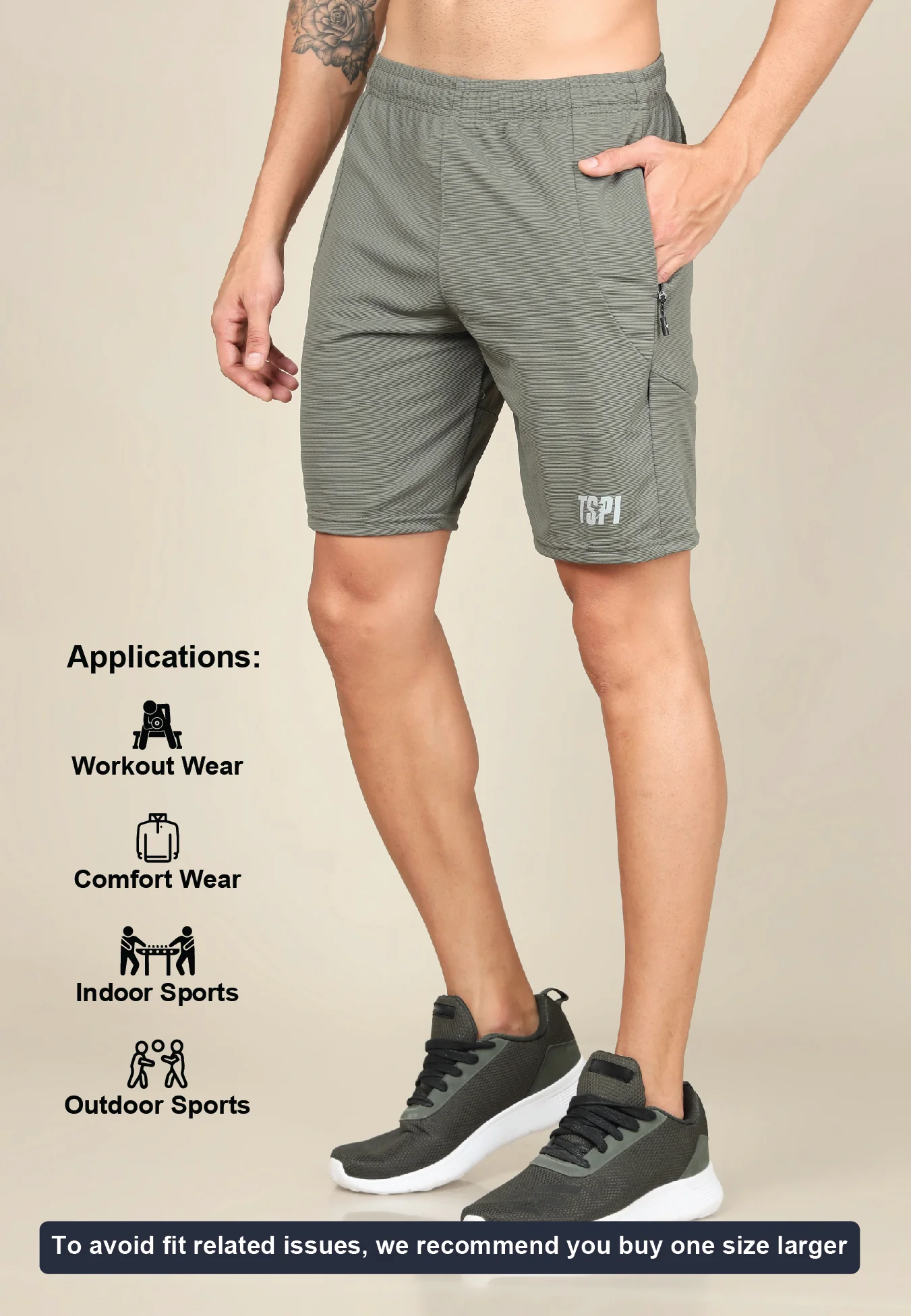 Men Solid Slim Fit Shorts with MATPIQ - Image 5
