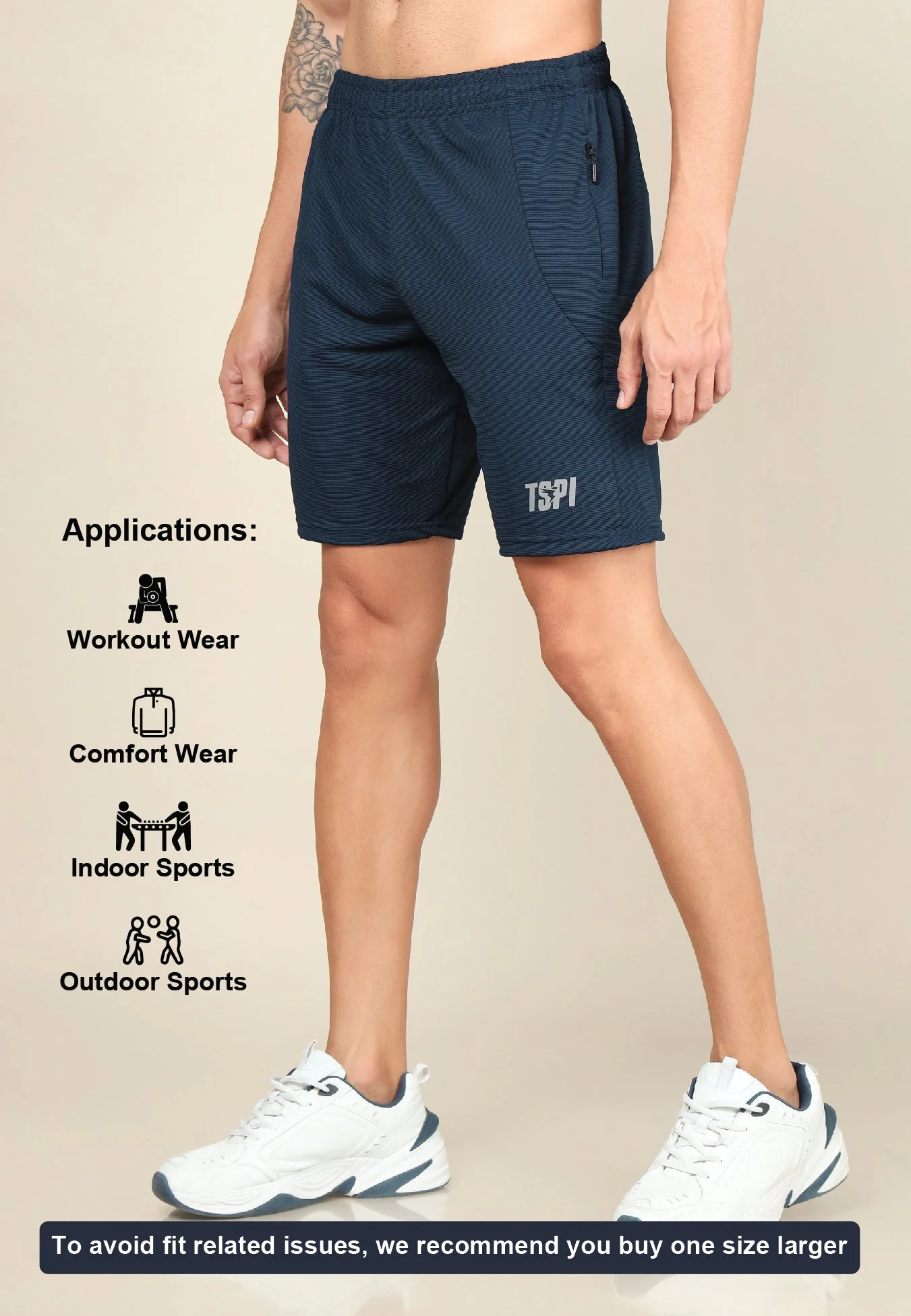 Men Solid Slim Fit Shorts with MATPIQ - Image 4