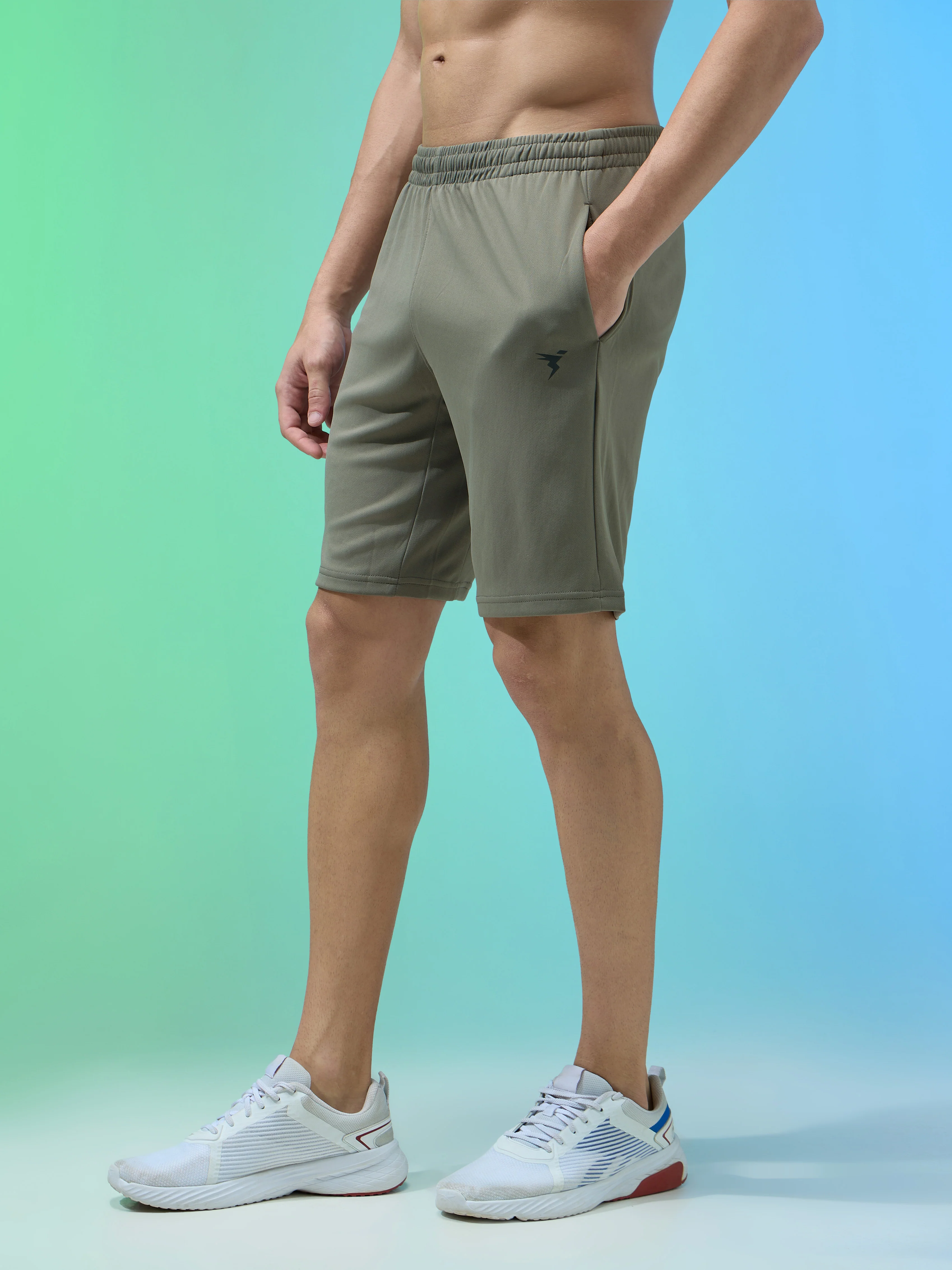 Men Solid Slim Fit Shorts with TECHNO DRY - Image 4