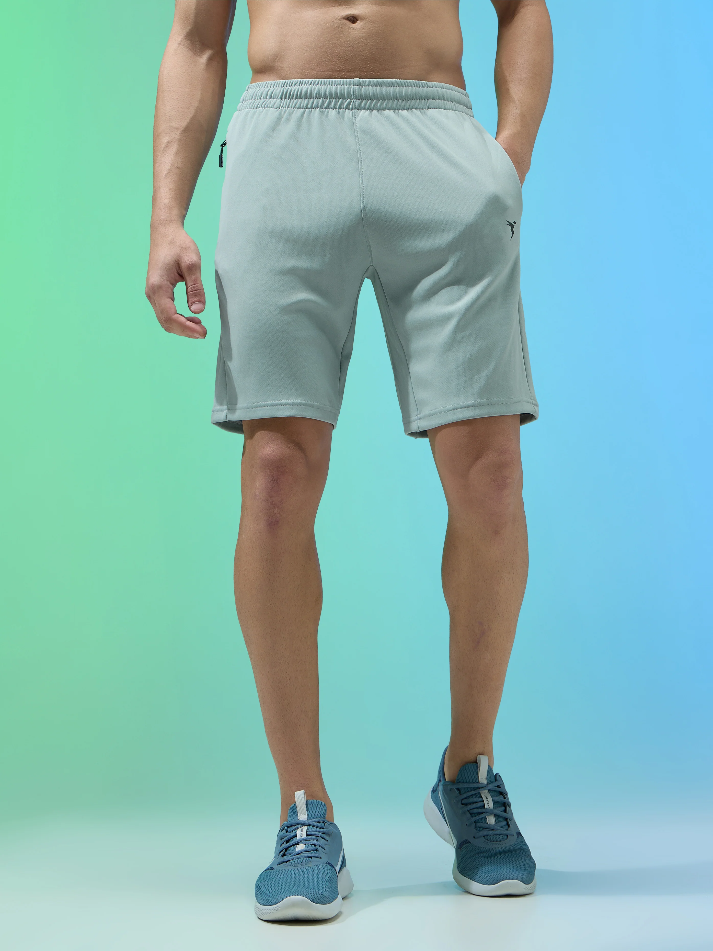 Men Solid Slim Fit Shorts with TECHNO DRY - Image 2