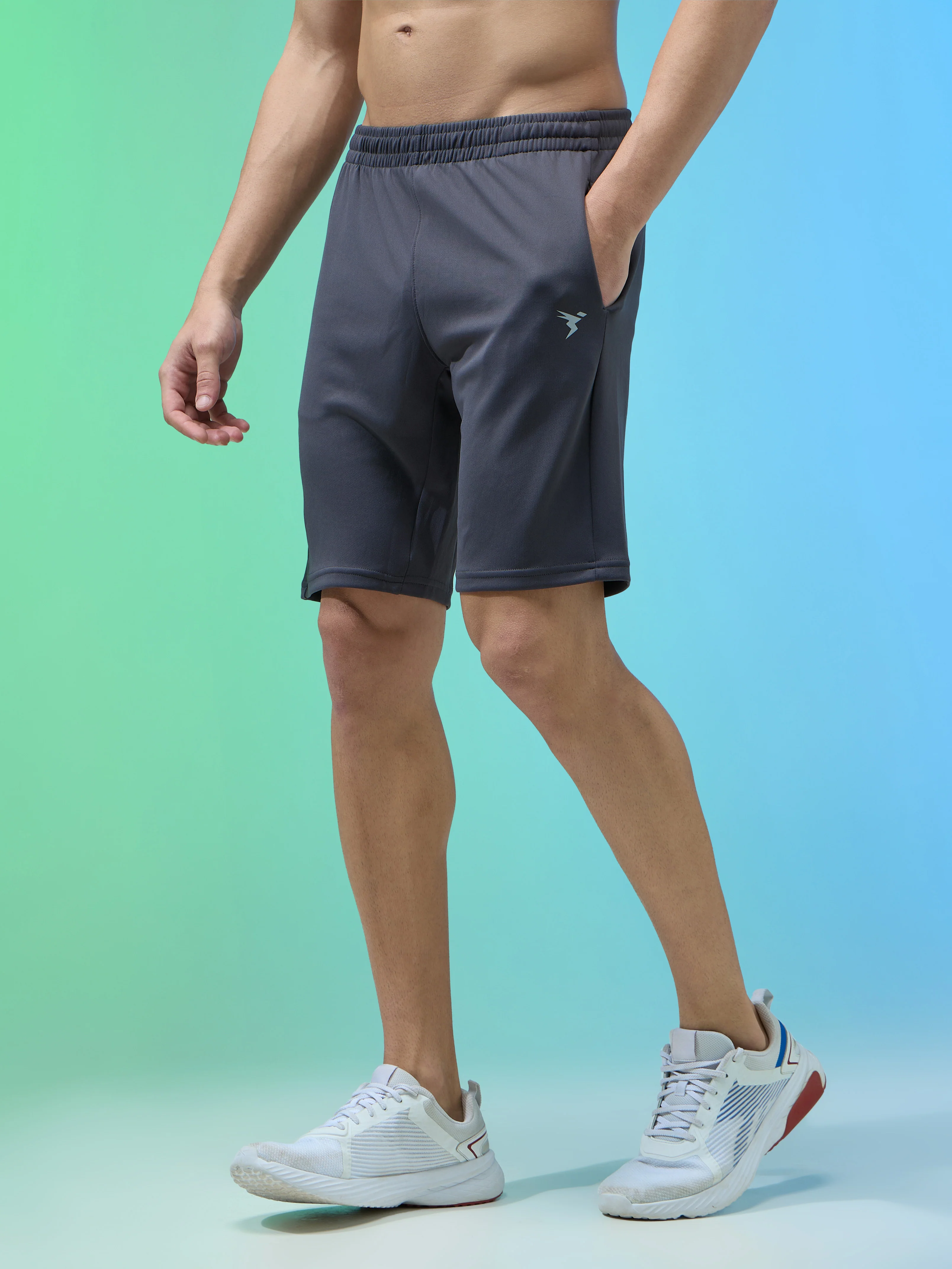 Men Solid Slim Fit Shorts with TECHNO DRY - Image 4