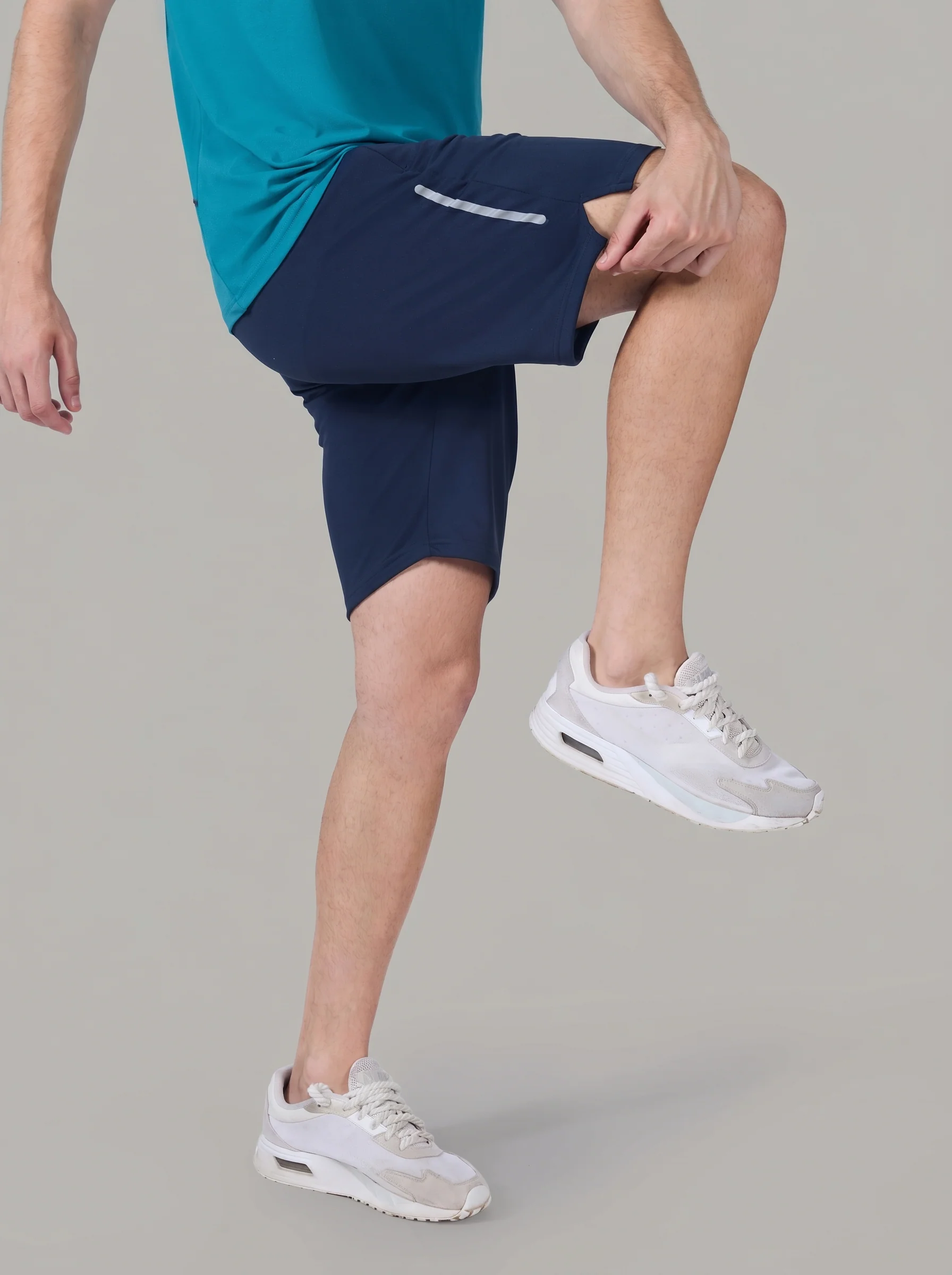 Men Solid Slim Fit Shorts with TECHNO DRY - Image 4