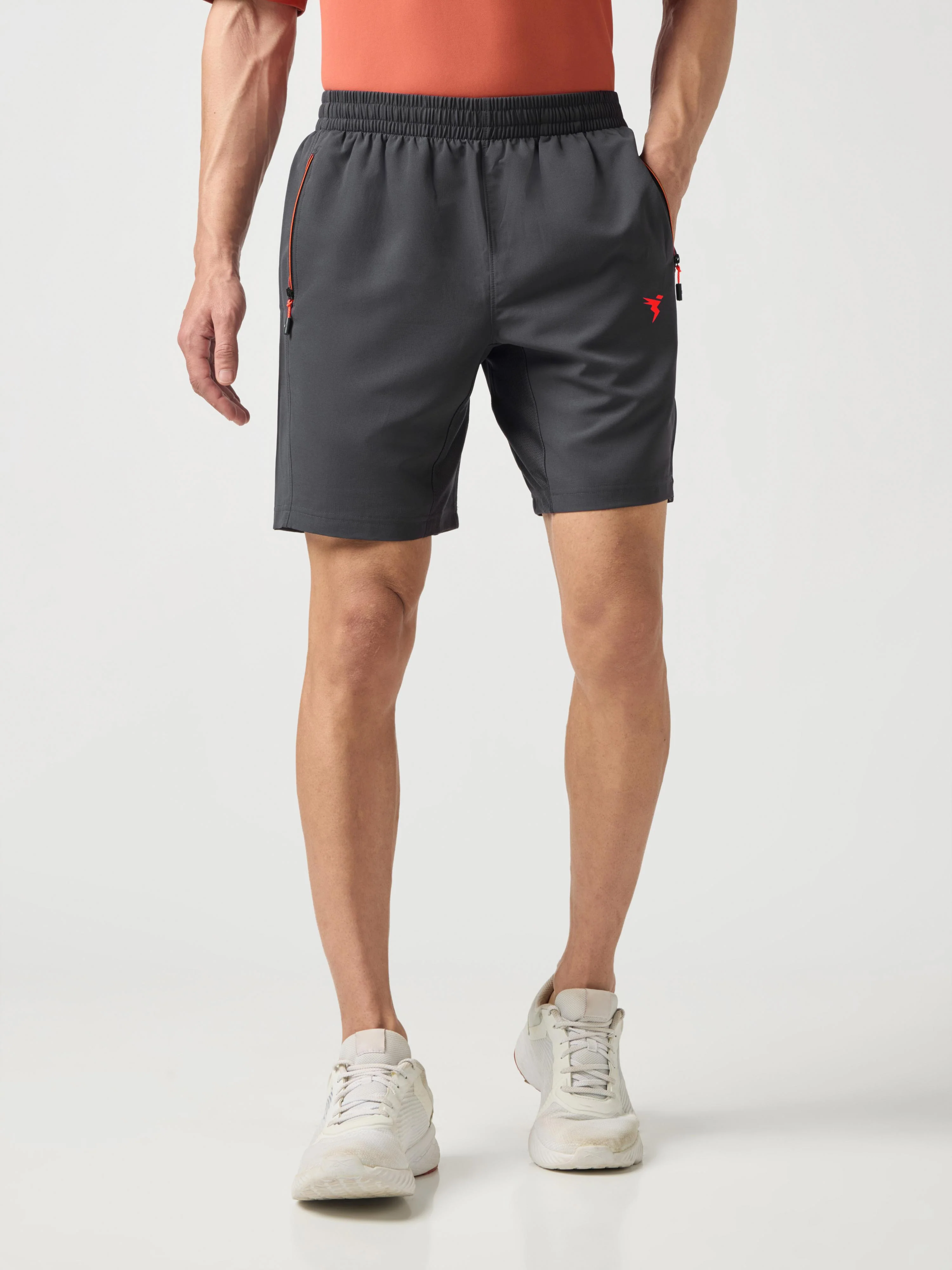 Men Solid Slim Fit Shorts with TECHNOLITE - Image 2